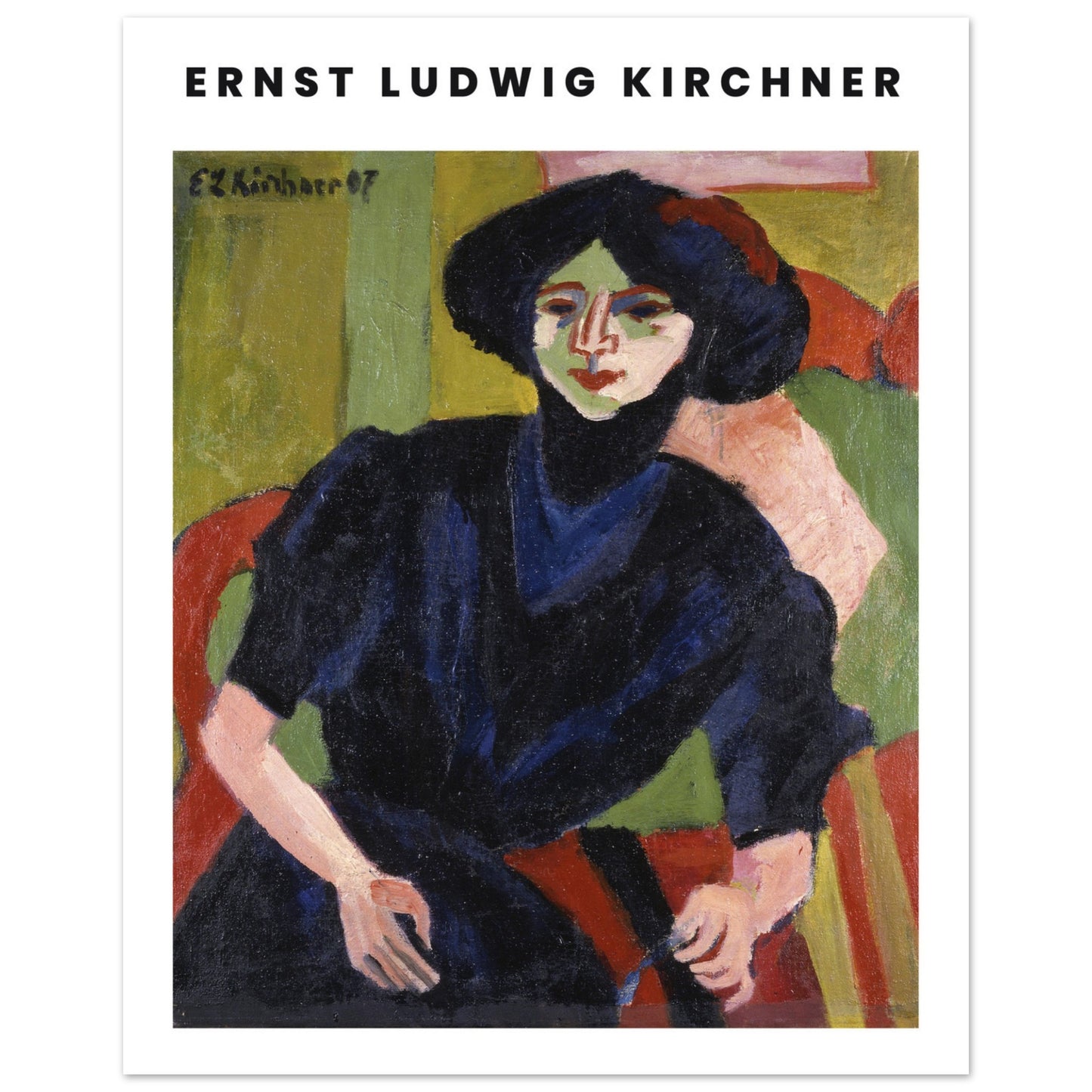 Poster - Ernst Ludwig Kirchner - Vintage Frauenporträt