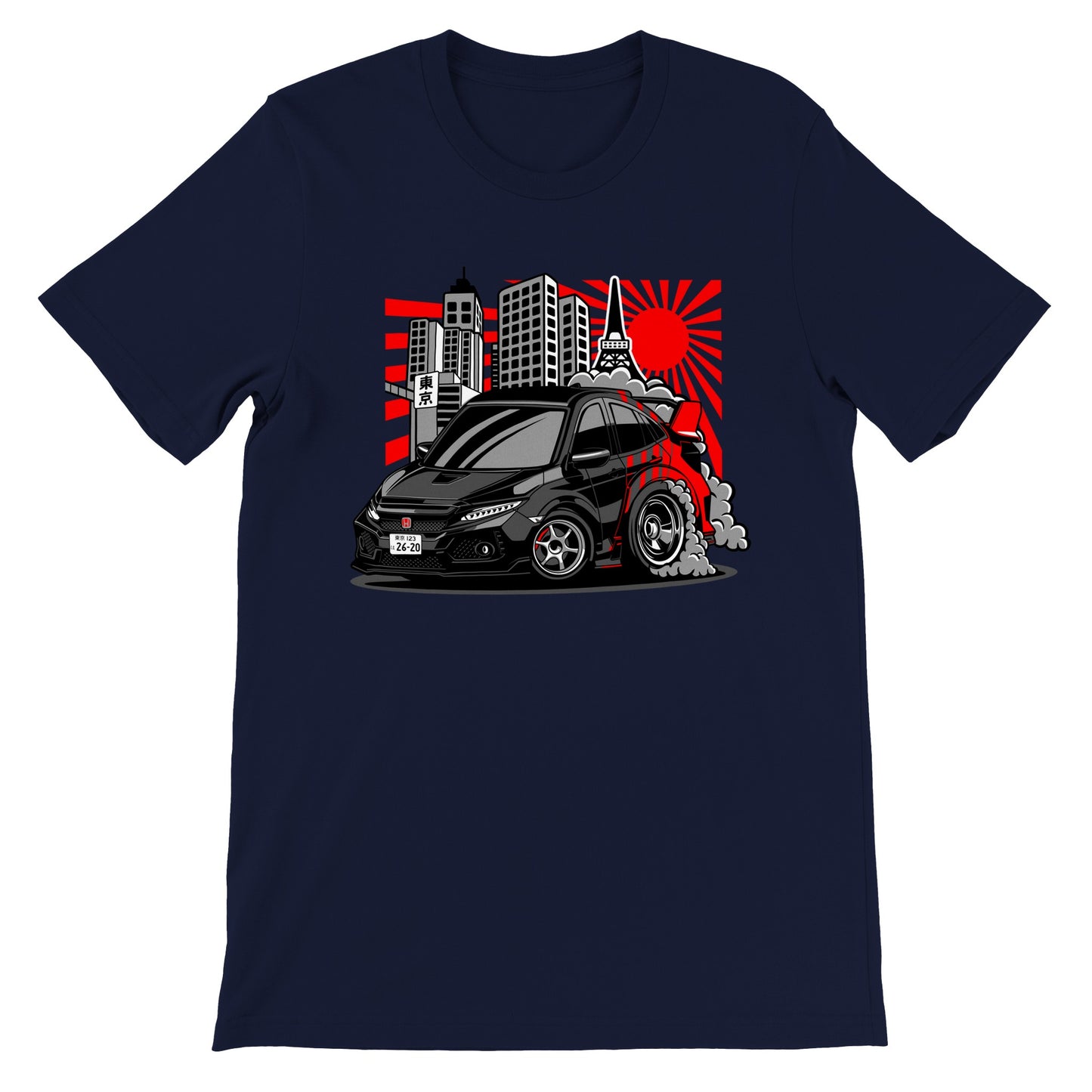 Auto-T-Shirt – Honda – japanisches Kunstwerk – Premium Unisex Crewneck T-Shirt 