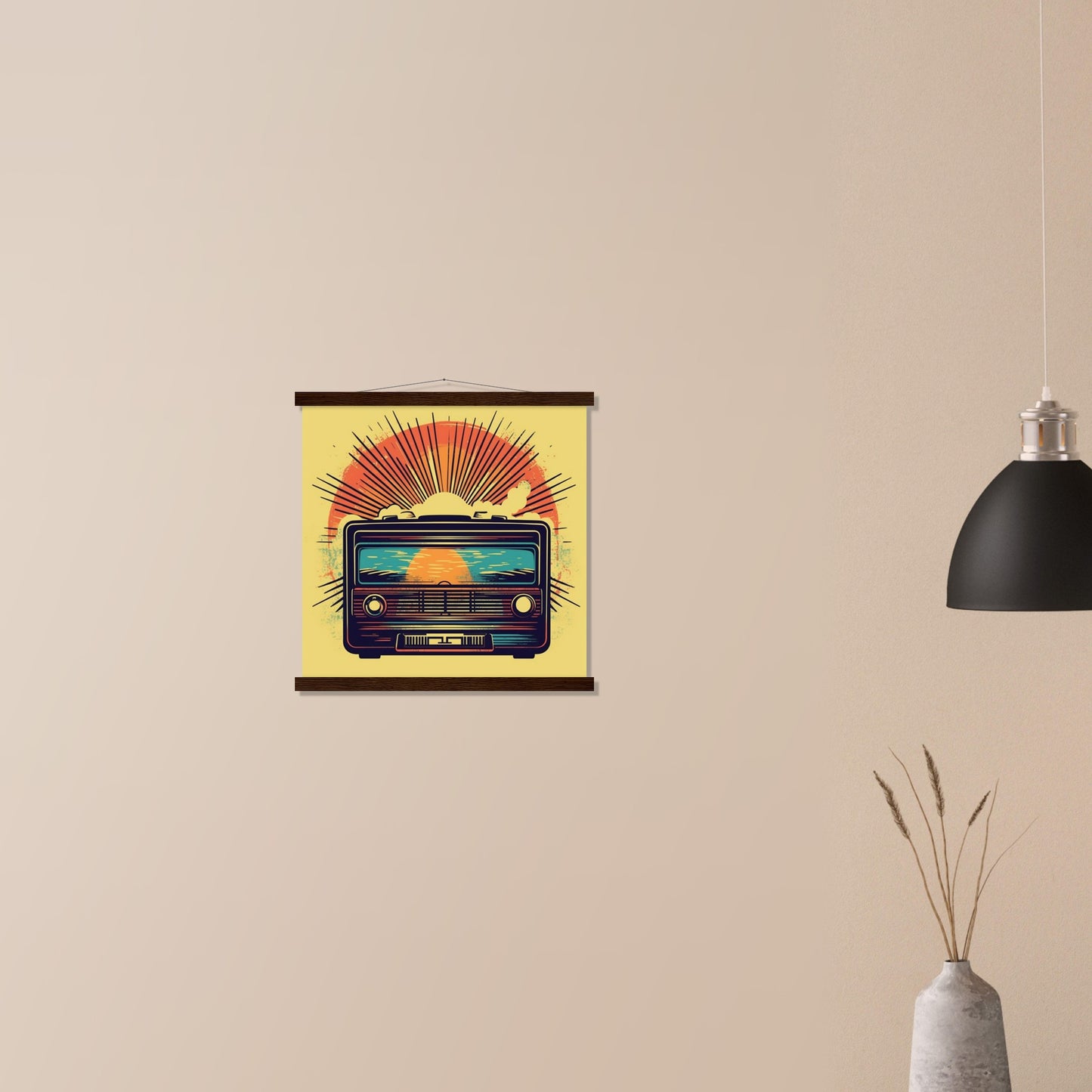 Plakat - Vintage Radio Artwork Number 1 - Premium Mat Papir Med Hanger