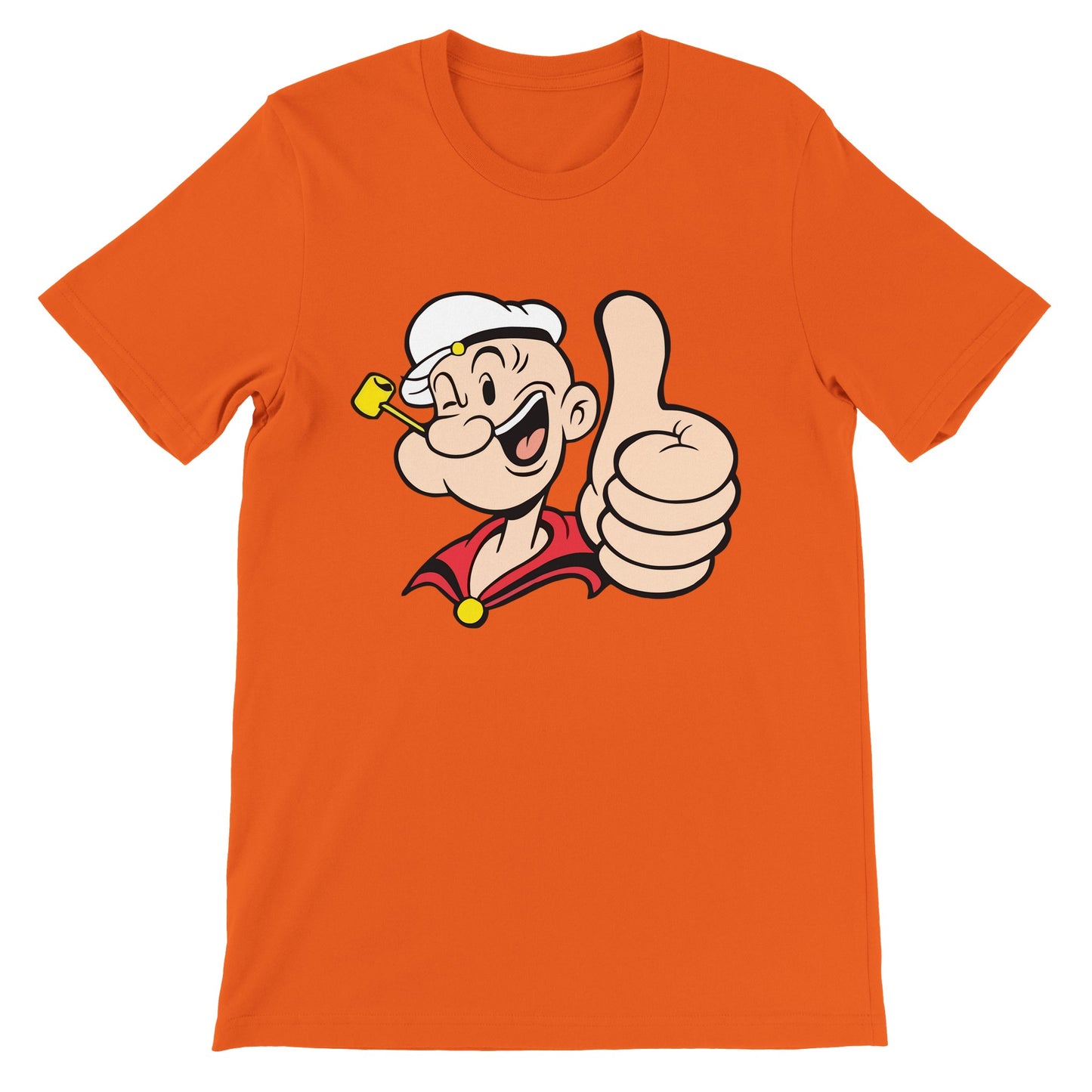 Popeye T-Shirt - Popeye Thumbs Up Artwork - Premium Unisex T-Shirt 