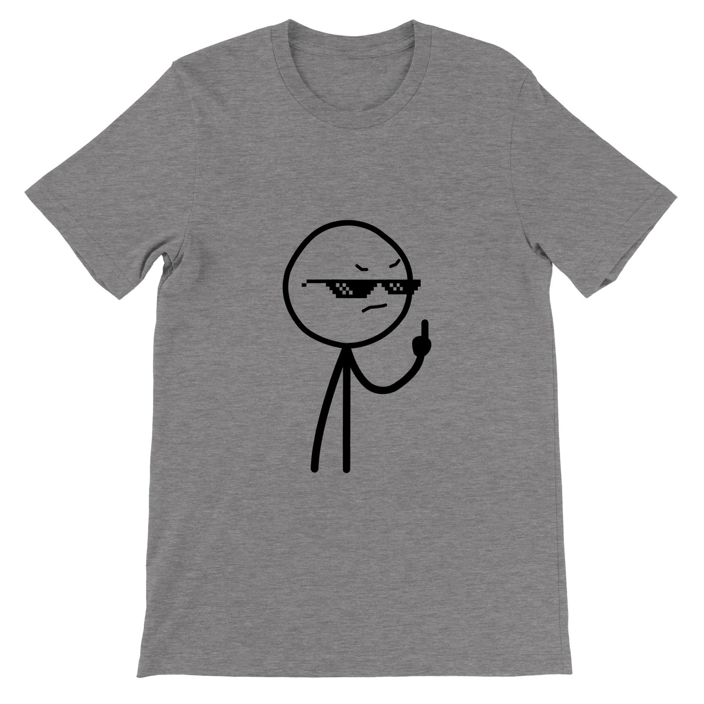 Funny T-Shirts - Middlefinger Thug Artwork Drawing - Premium Unisex T-Shirt 