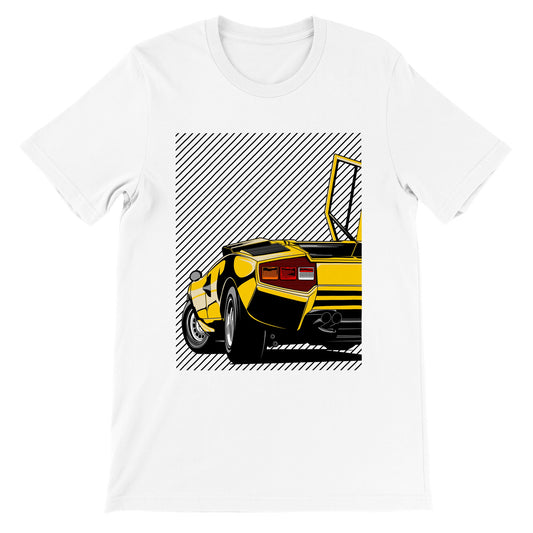 Auto-T-Shirt – Lambo – Countach-Kunstwerk – Premium-Unisex-T-Shirt 