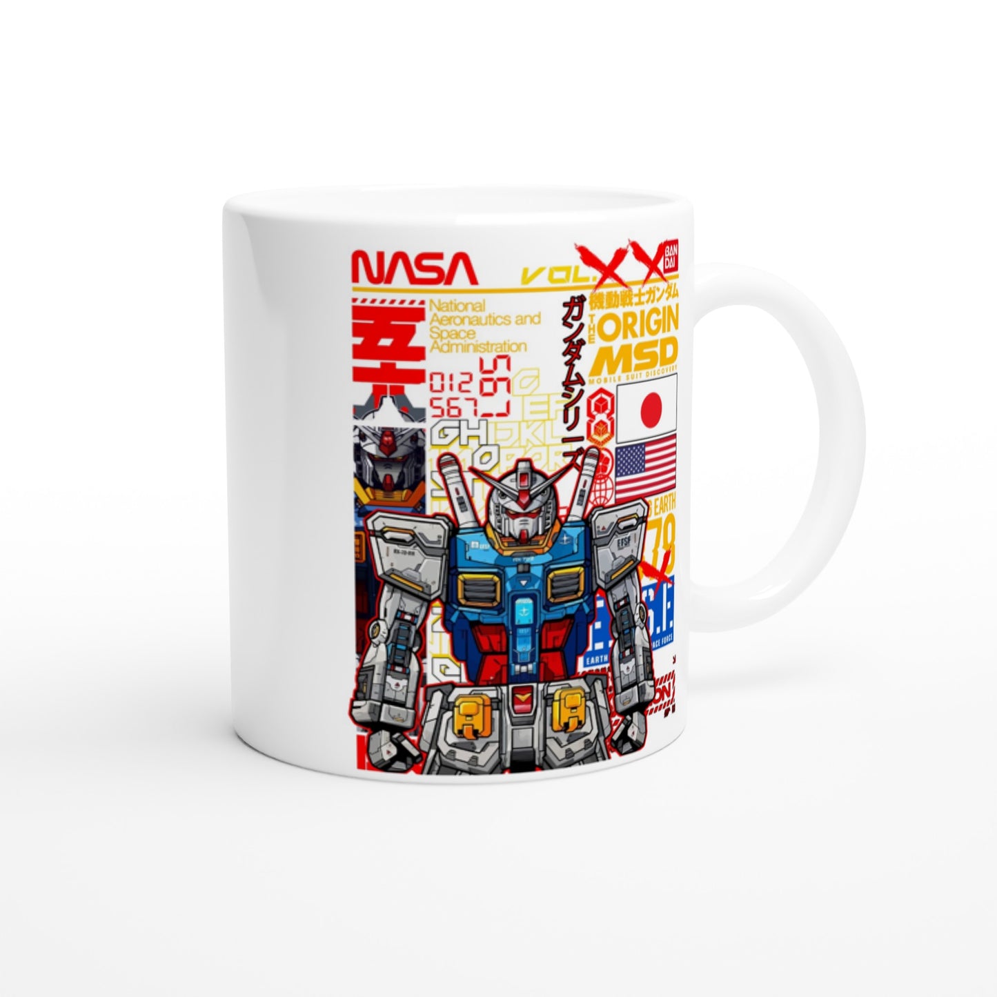 Kaffeetasse – Gundam Artwork Vol 1 – weiße Keramiktasse, 330 ml 