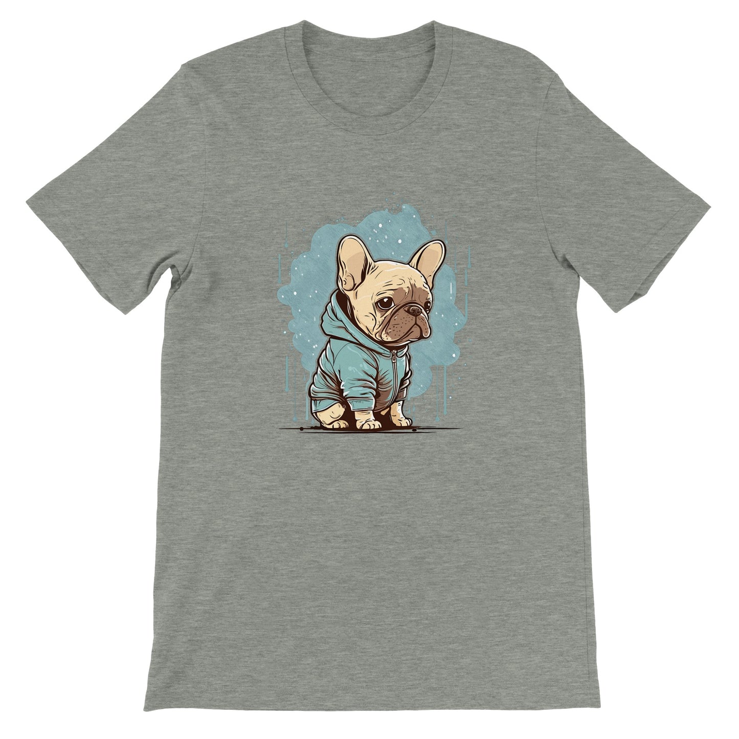 Hunde-T-Shirt – leichte französische Bulldogge, leichtes T-Shirt-Kunstwerk – Premium-Unisex-T-Shirt