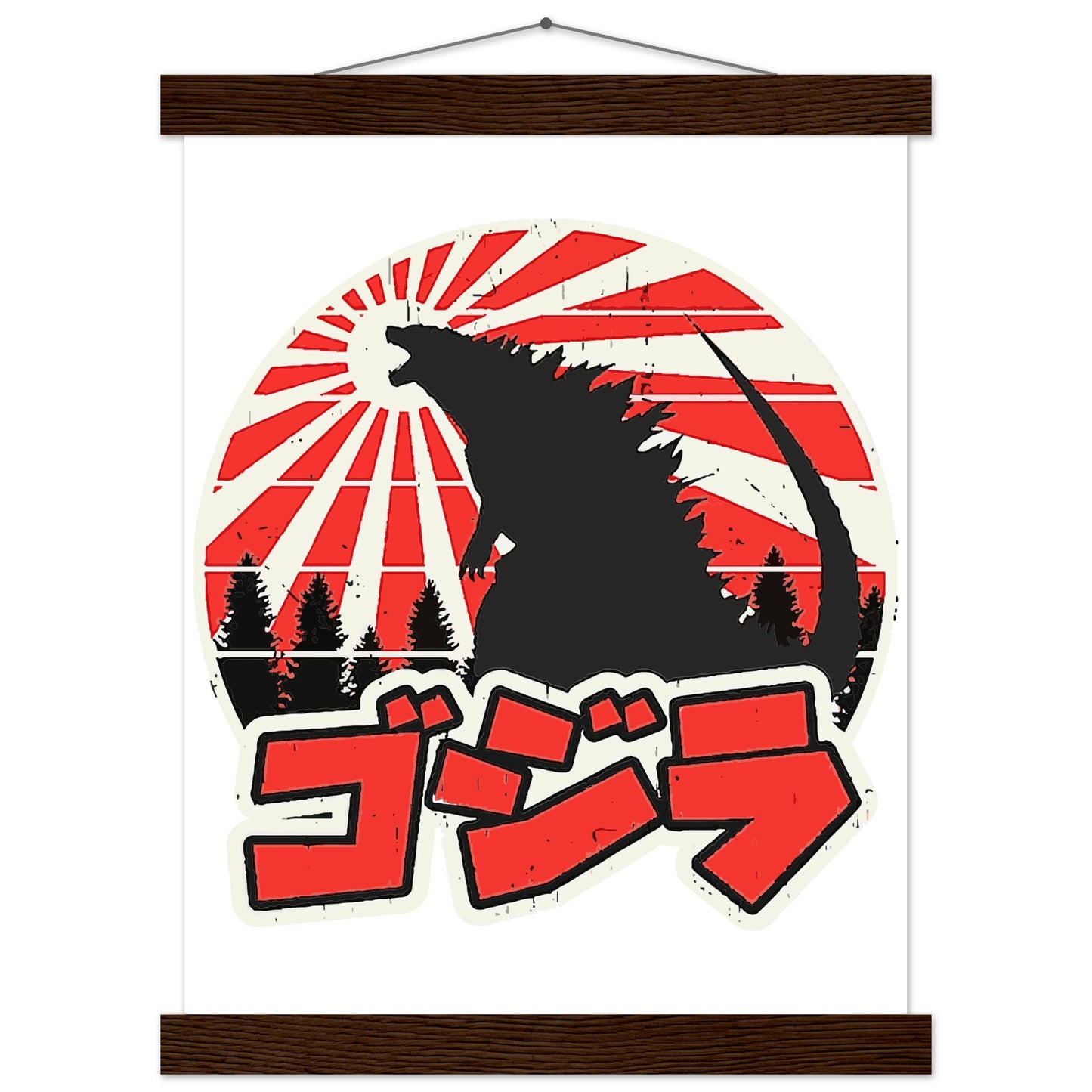 Filmplakat – Gojira – Godzilla Japan Artwork Platkat – Premium Matte Poster mit Aufhänger 