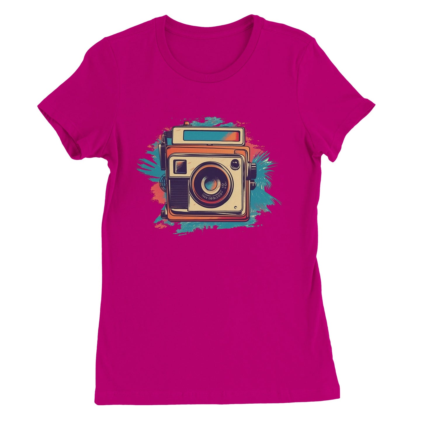 Artwork T-shirt - Polaroid Camera Vintage Artwork Number 1 - Premium Women's T-shirt 