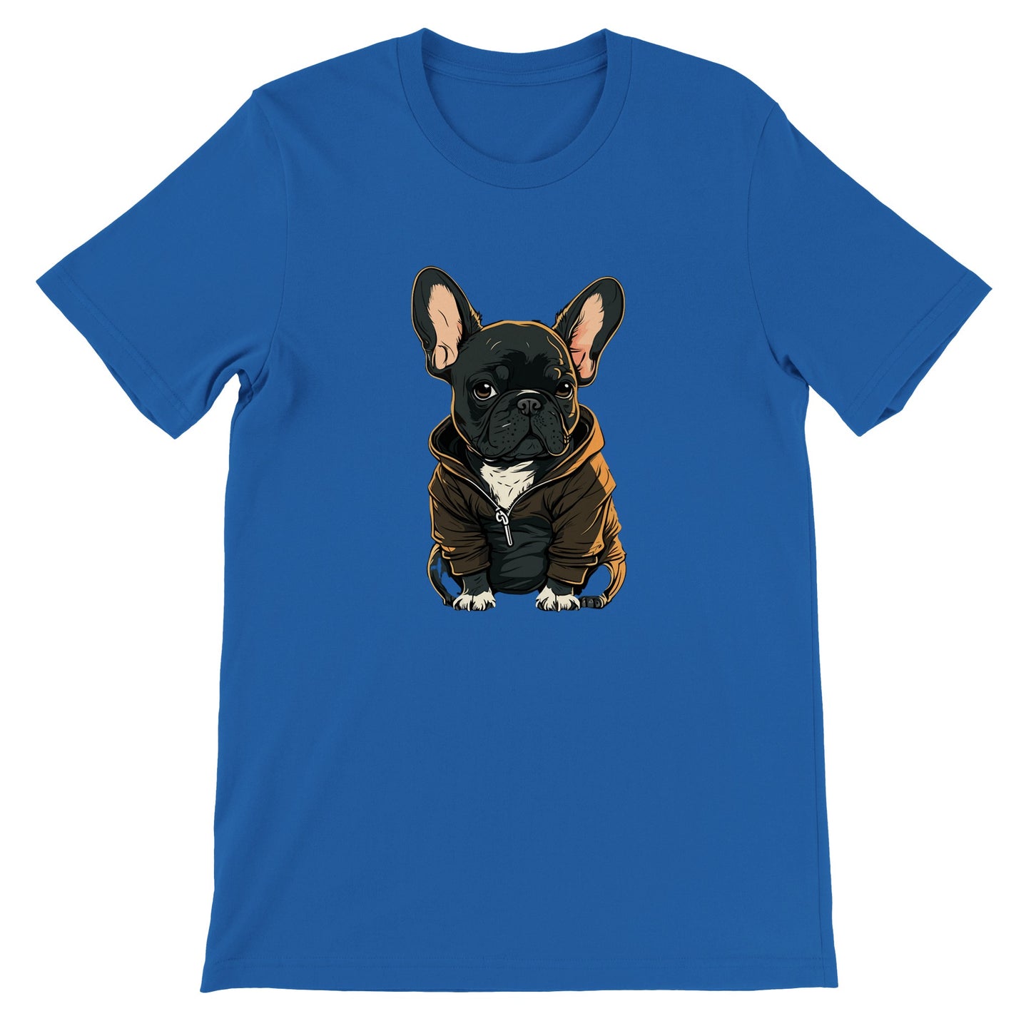 Hunde T-shirt - Fransk Bulldog Dark Hoodie Artwork - Premium Unisex T-shirt