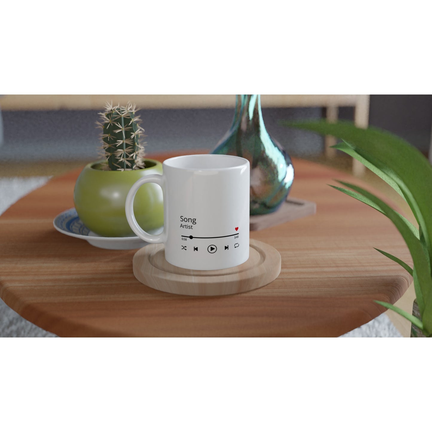 Musik-Tasse – Ihr Lieblingsmusik-Song und Künstler-Spieler-Tasse, 330 ml