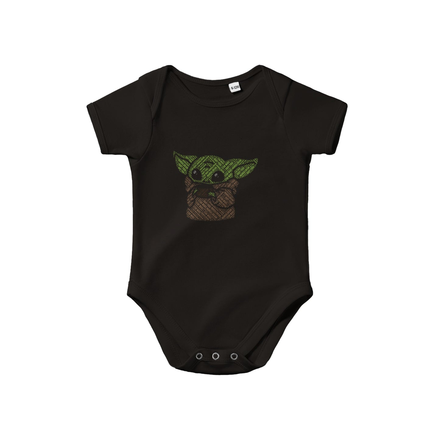 Klassischer Onesie-Babybody – Baby Yoda-Kalligramm-Kunstwerk 