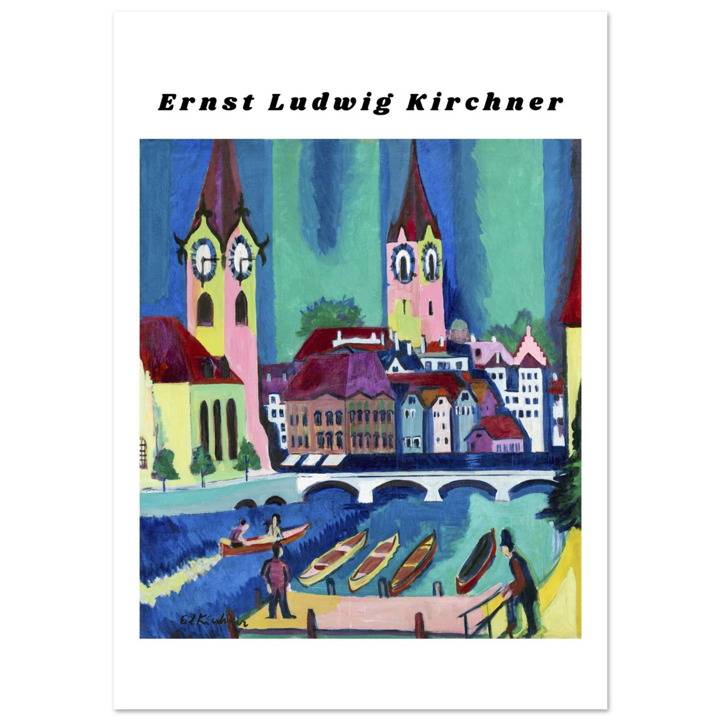 Poster - Ernst Ludwig Kirchner Gemälde, Vintage Zürich Kunstdruck Wanddekoration