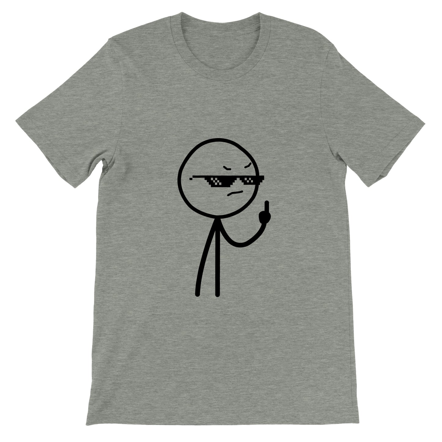 Funny T-Shirts - Middlefinger Thug Artwork Drawing - Premium Unisex T-Shirt 