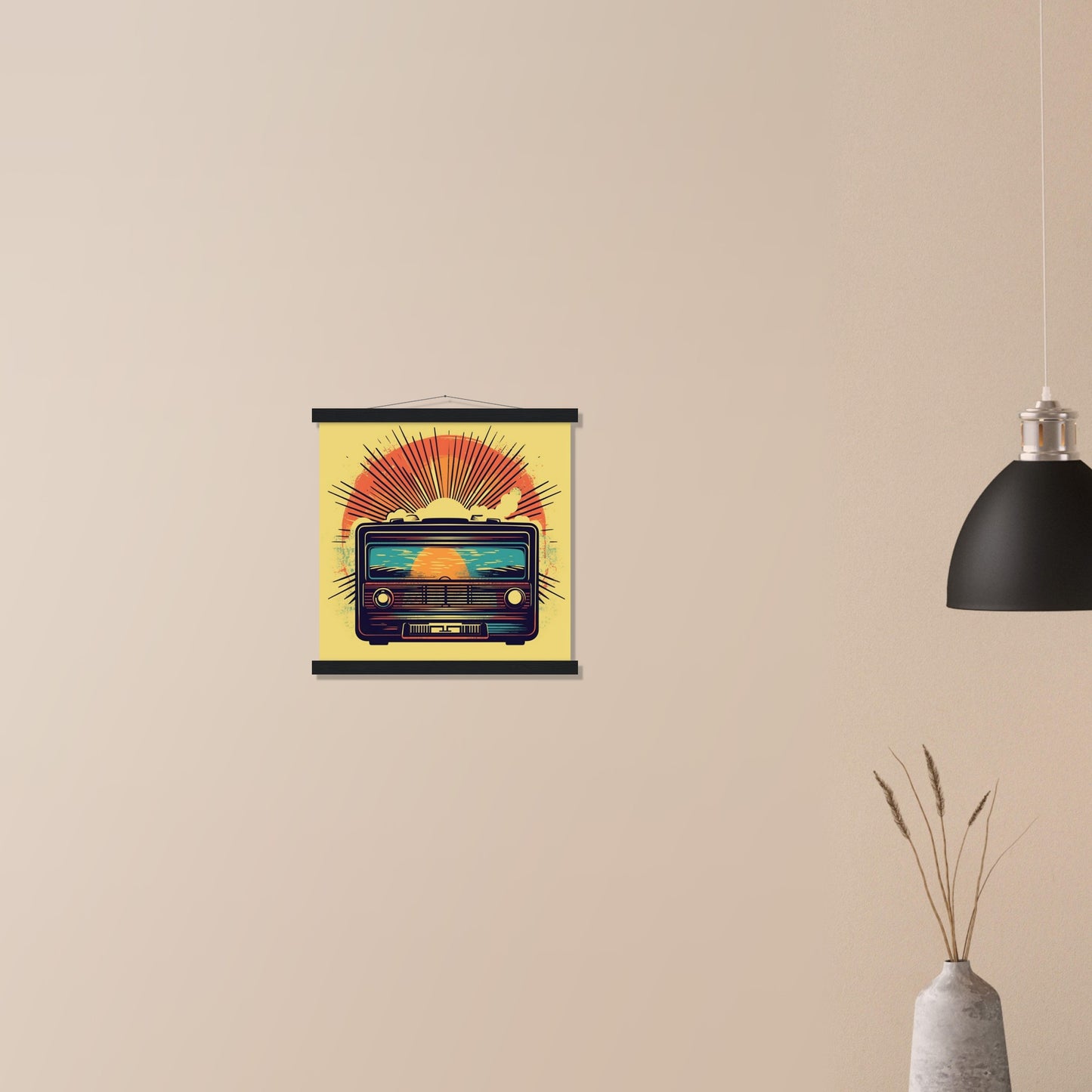 Plakat - Vintage Radio Artwork Number 1 - Premium Mat Papir Med Hanger