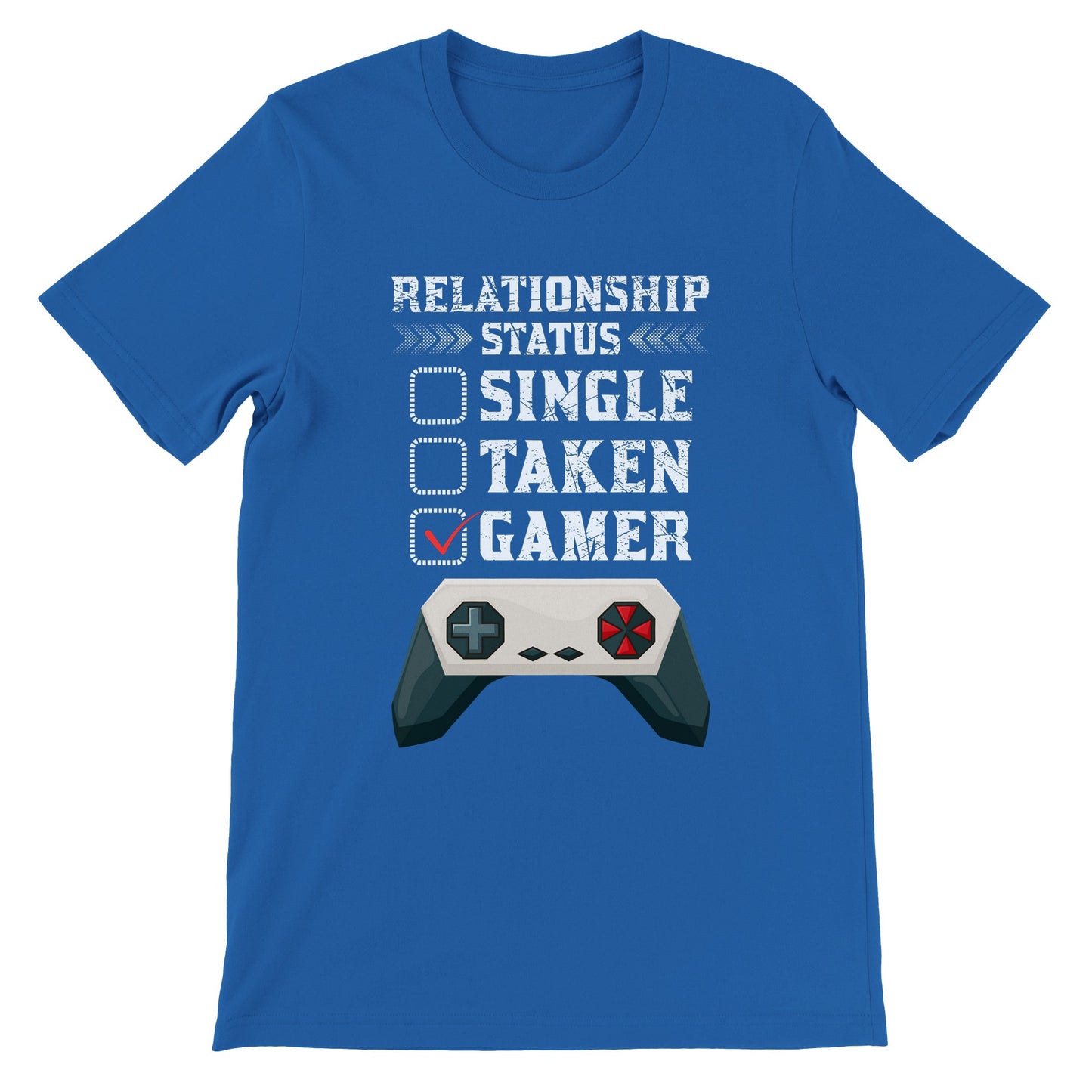 Gaming-T-Shirts – Beziehungsstatus Single Taken Gamer – Premium-Unisex-T-Shirt 