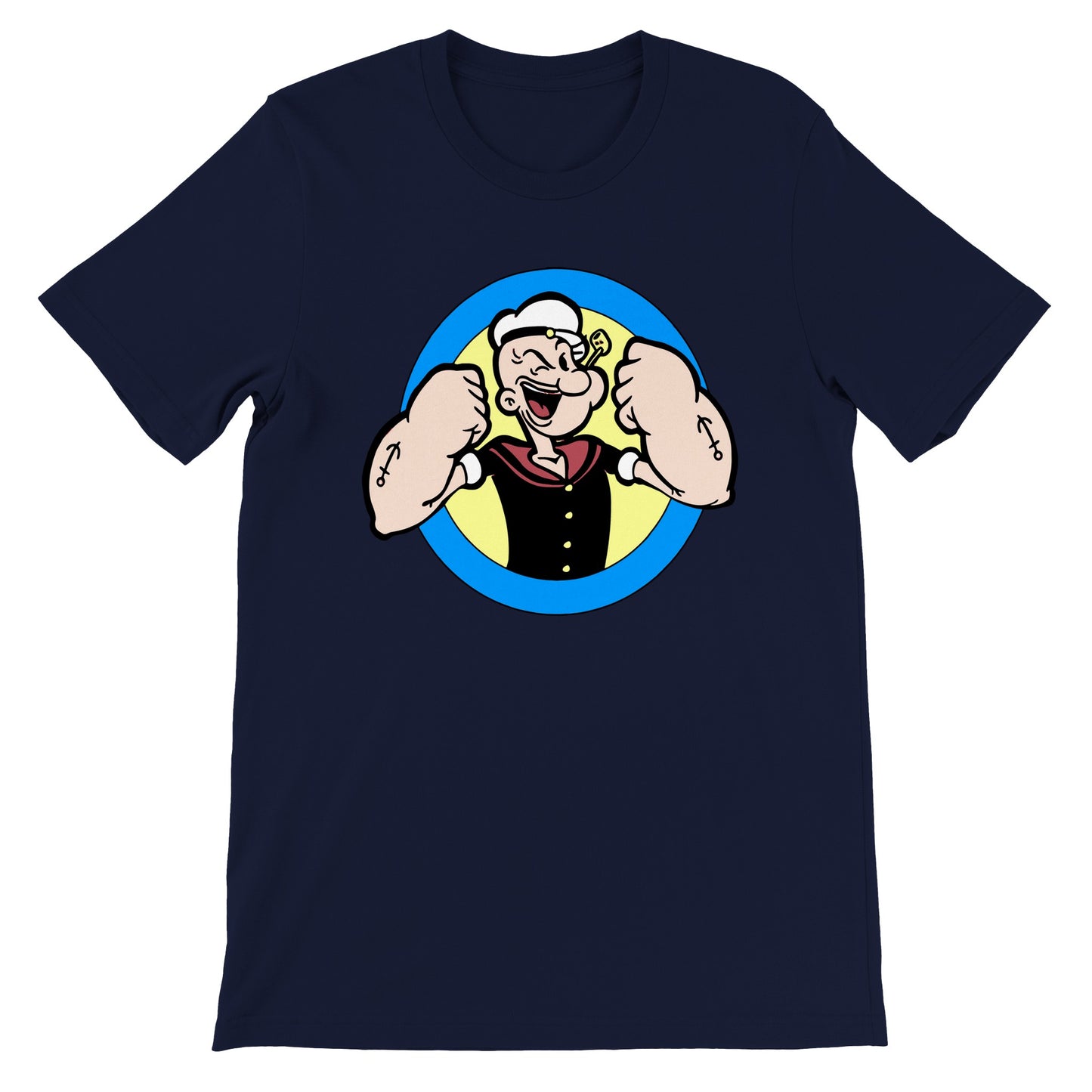 Popeye T-shirt - Popeye Strong Arms Artwork - Premium Unisex T-shirt