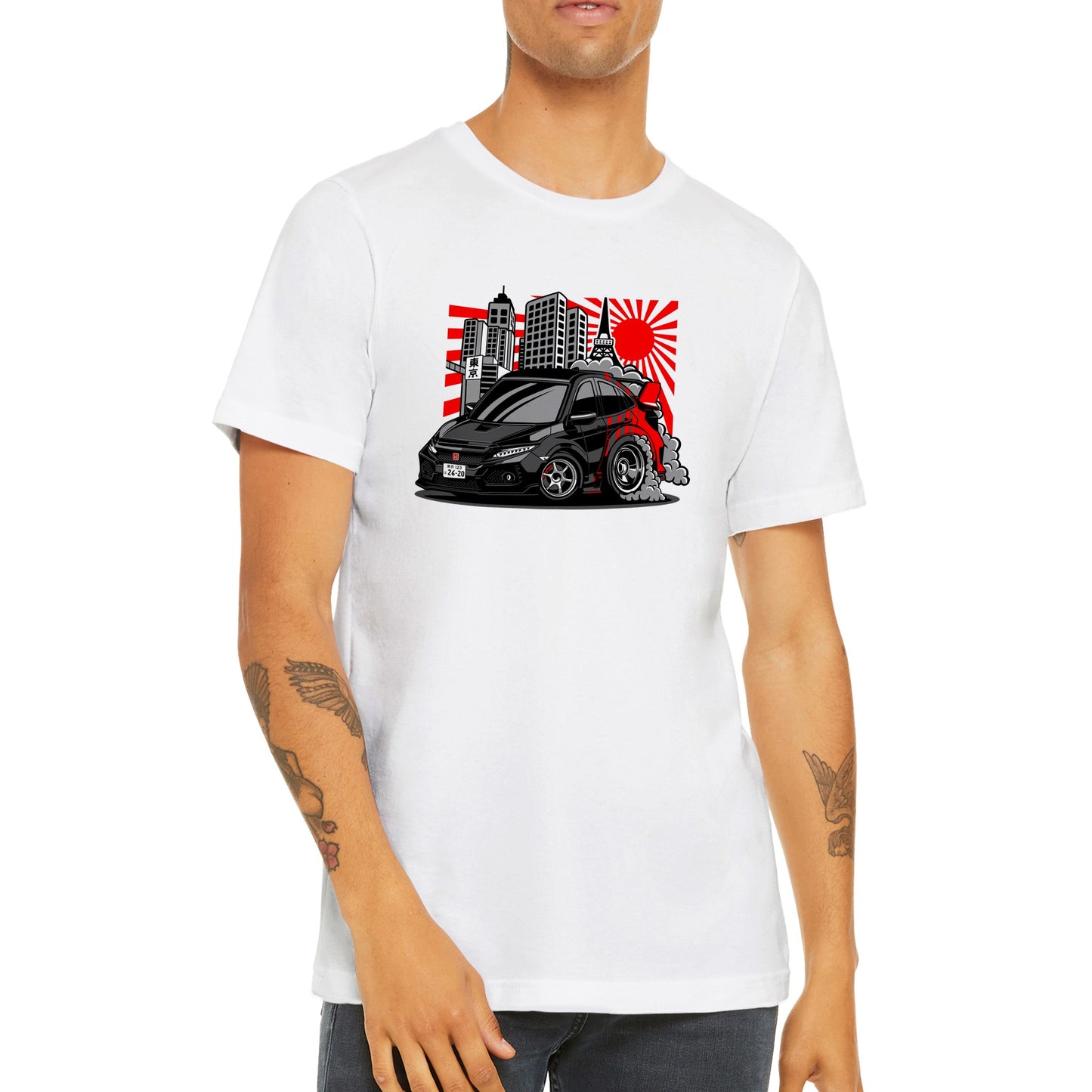 Car T-shirt - Honda - Japanese Artwork - Premium Unisex Crewneck T-shirt 