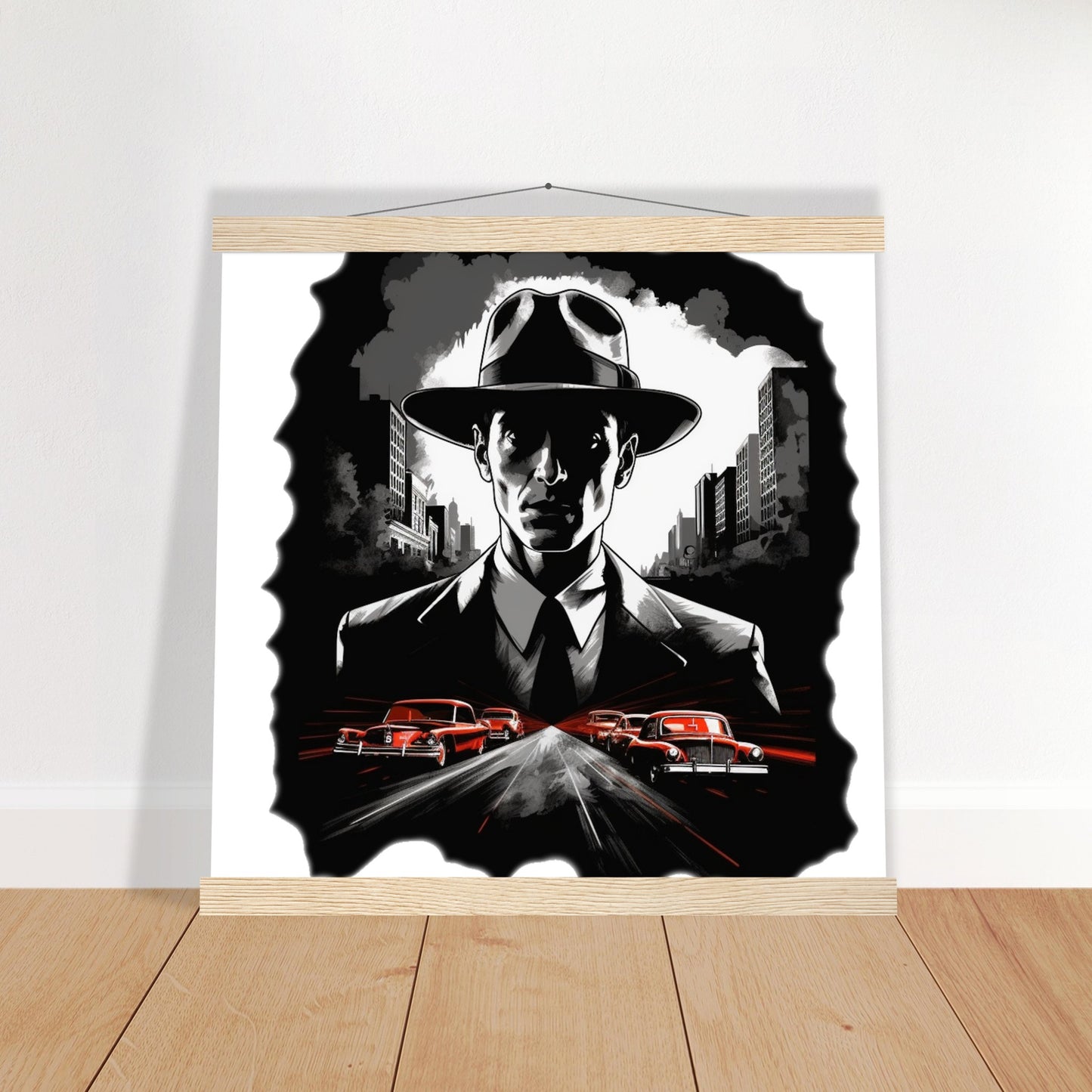 Poster – LA Noire Vintage-Kunstwerk – Premium-Matte mit Aufhänger 