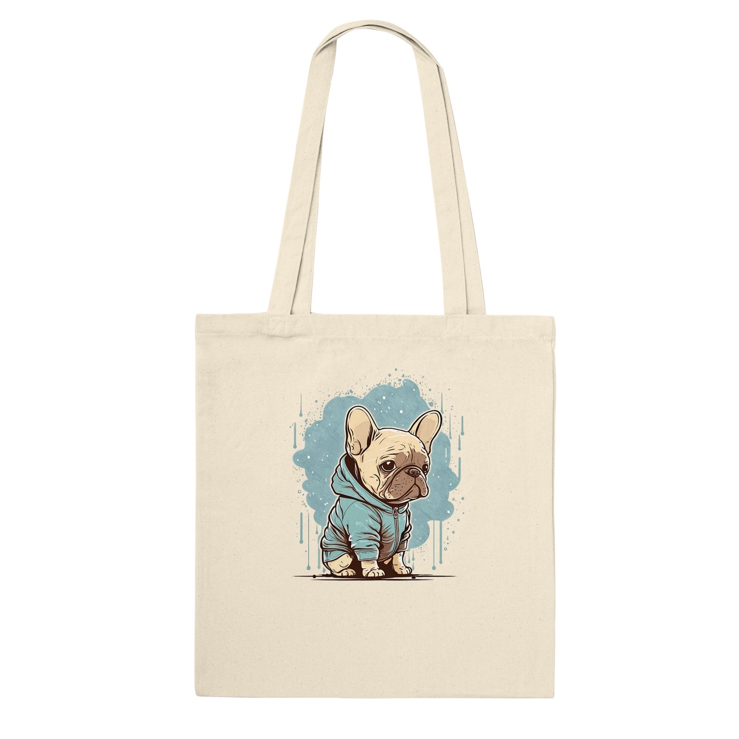 Einkaufstasche – leichte französische Bulldogge, leichtes Hoodie-Kunstwerk – klassische Einkaufstasche 
