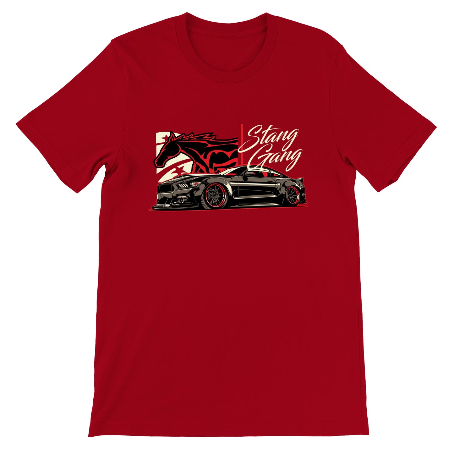 Auto-T-Shirt – Mustang-Kunstwerk – Stang Gang – Premium-Unisex-T-Shirt 