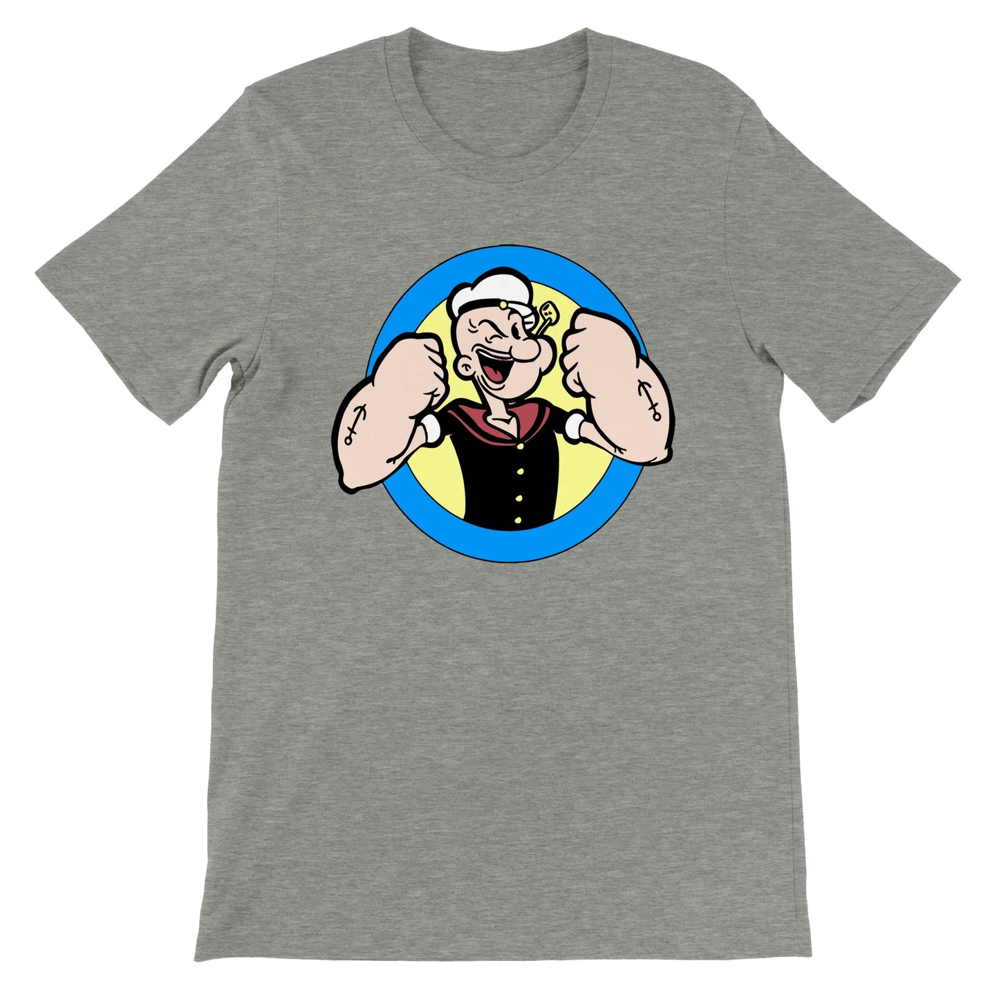 Popeye T-Shirt – Popeye Strong Arms Artwork – Premium Unisex T-Shirt 