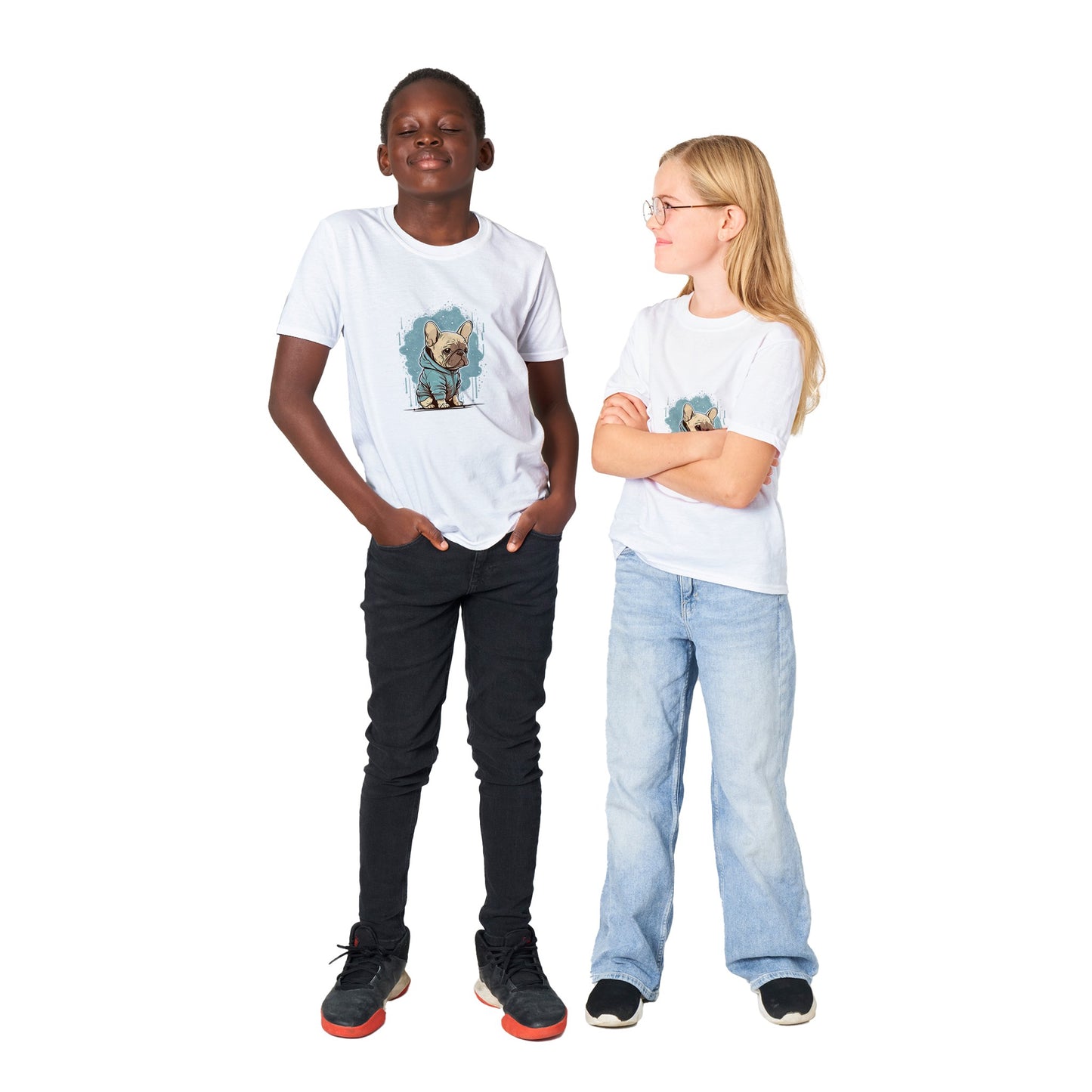 Kinder-T-Shirt – Light French Bulldog Light Hoodie Artwork – Klassisches Kinder-T-Shirt