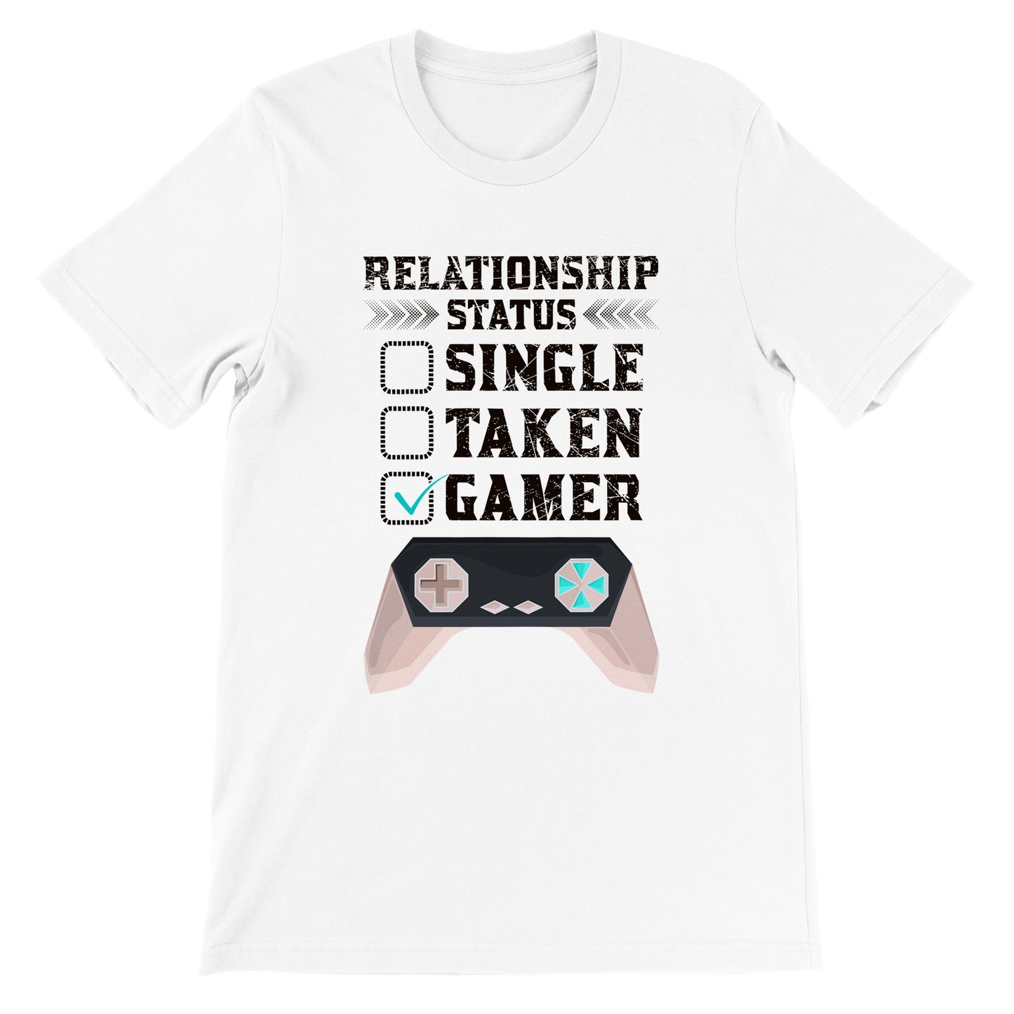 Gaming-T-Shirts – Beziehungsstatus Single Taken Gamer – Premium-Unisex-T-Shirt 