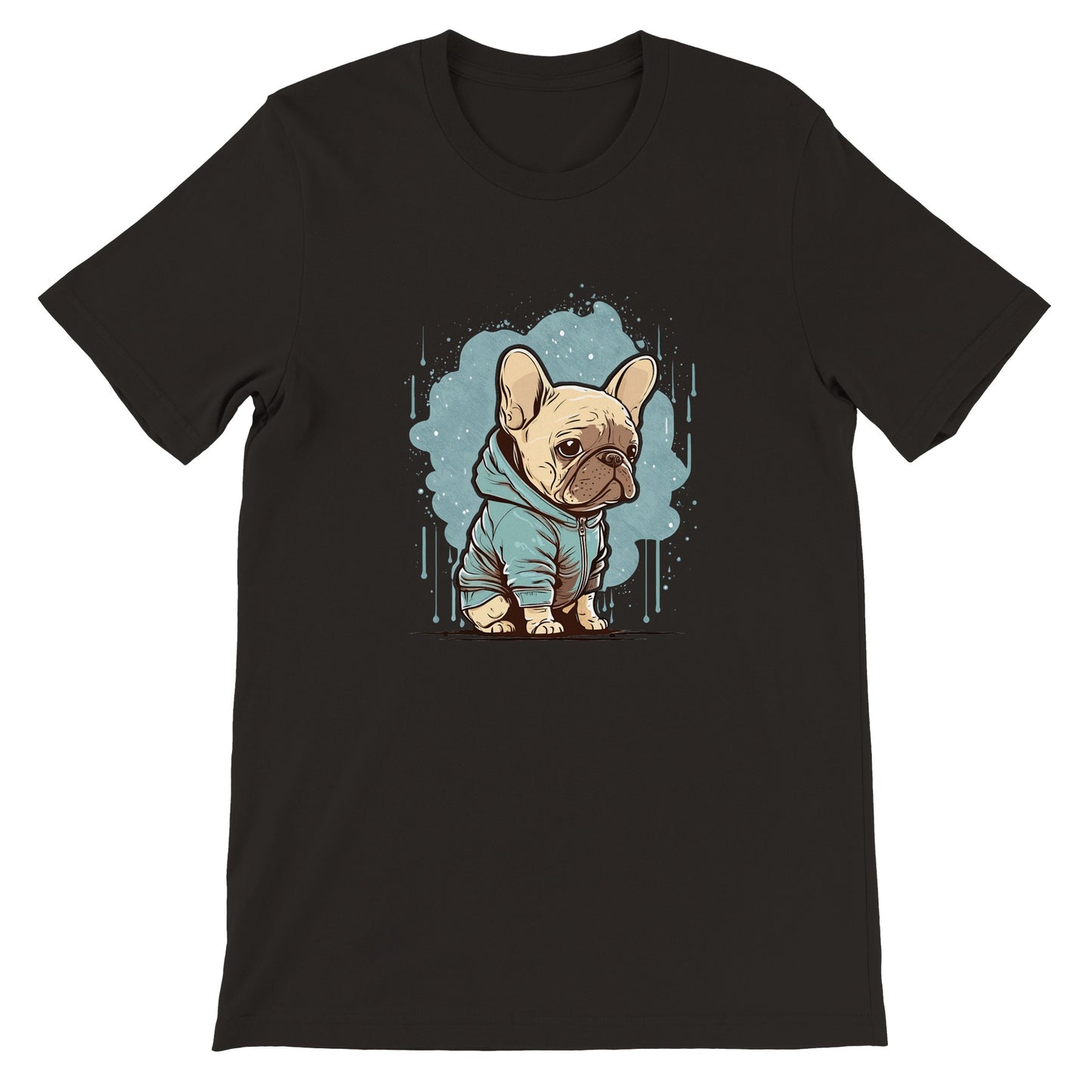 Hunde-T-Shirt – leichte französische Bulldogge, leichtes T-Shirt-Kunstwerk – Premium-Unisex-T-Shirt