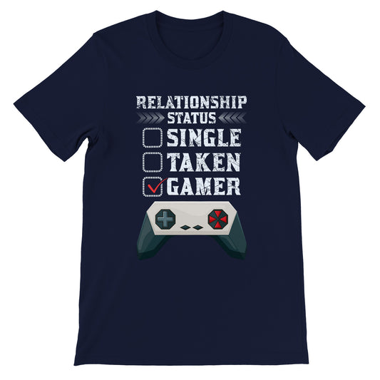 Gaming-T-Shirts – Beziehungsstatus Single Taken Gamer – Premium-Unisex-T-Shirt 
