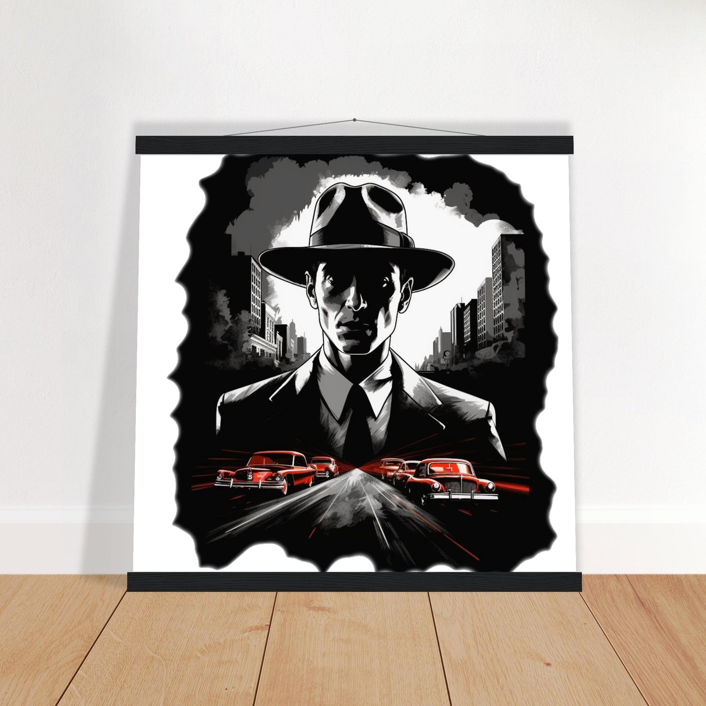 Poster – LA Noire Vintage-Kunstwerk – Premium-Matte mit Aufhänger 