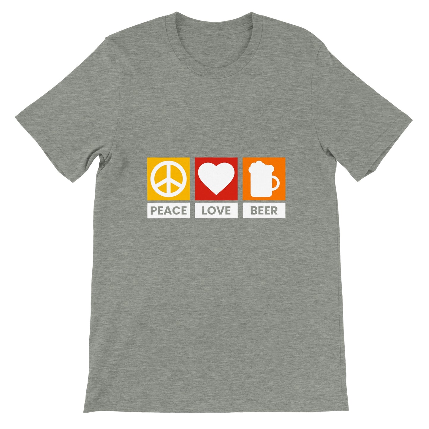 Funny T-shirts - Peace Love Beer - Premium Unisex T-shirt 