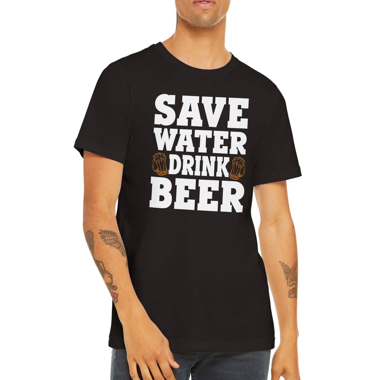 Sjove T-shirts - Save Water Drink Beer - Premium Unisex T-shirt