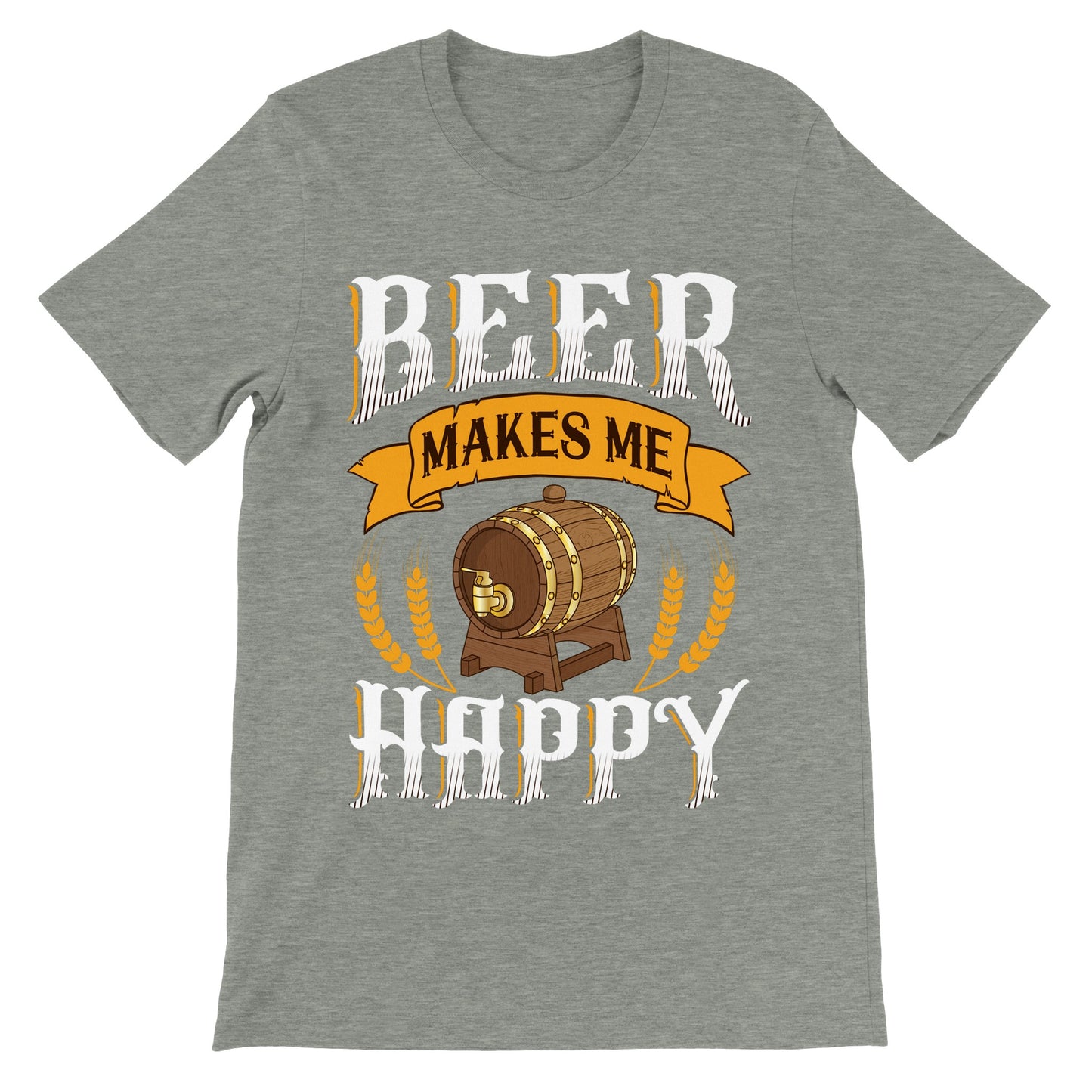 Funny T-shirts - Beer Makes Me Happy - Premium Unisex T-shirt 