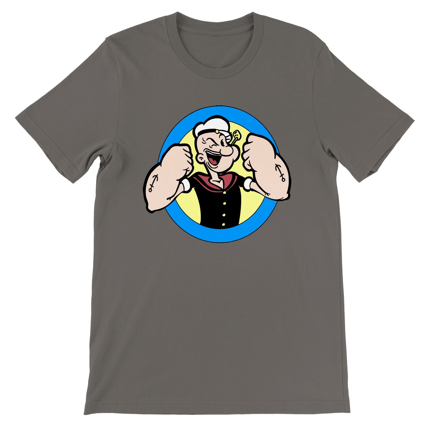 Popeye T-shirt - Popeye Strong Arms Artwork - Premium Unisex T-shirt