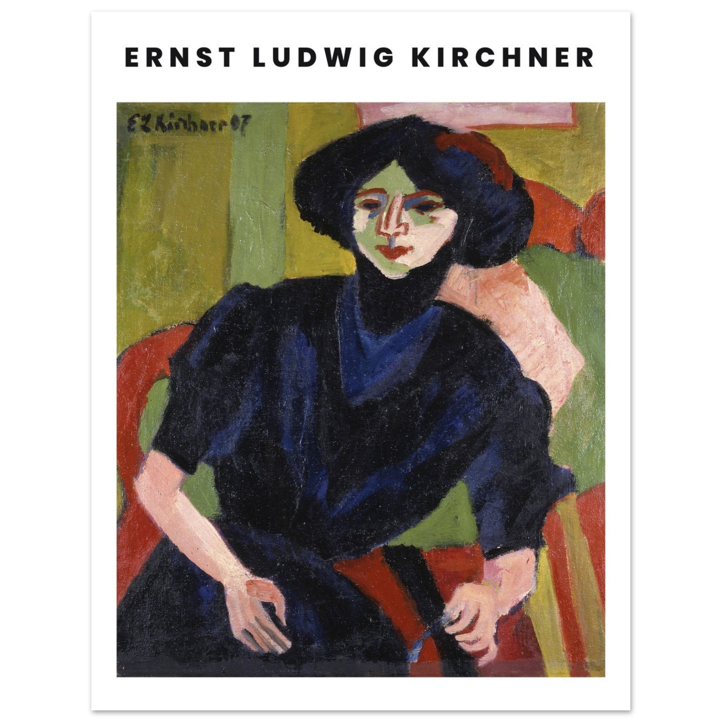 Plakat - Ernst Ludwig Kirchner - Vintage Kvinde Portræt