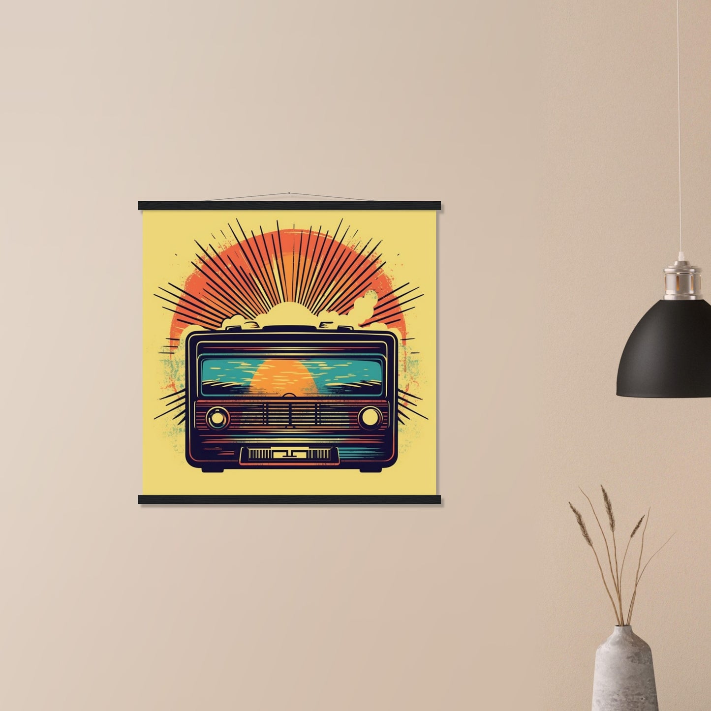 Plakat - Vintage Radio Artwork Number 1 - Premium Mat Papir Med Hanger