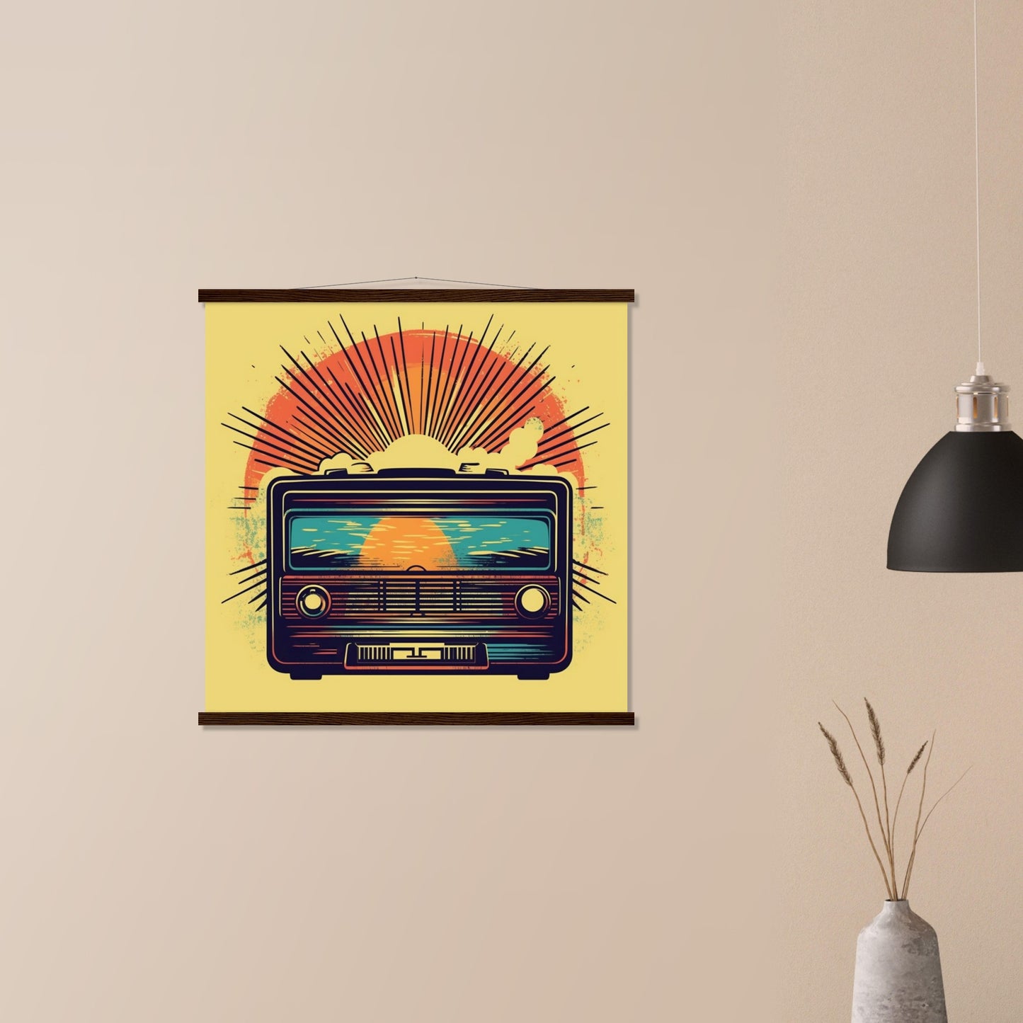 Plakat - Vintage Radio Artwork Number 1 - Premium Mat Papir Med Hanger