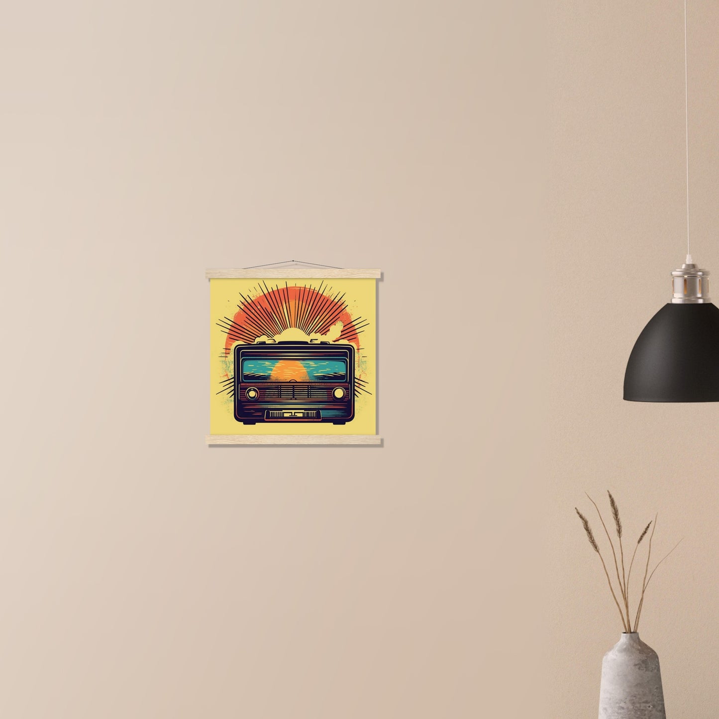 Plakat - Vintage Radio Artwork Number 1 - Premium Mat Papir Med Hanger