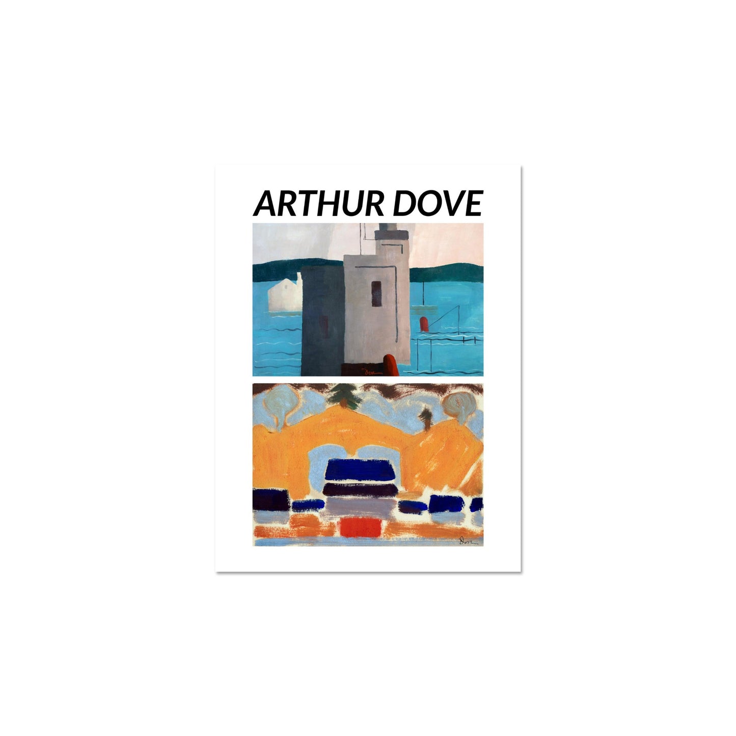 Poster - Houses and Lloyds Harbor - Arthur Dove - Vintage Modernism Poster Print