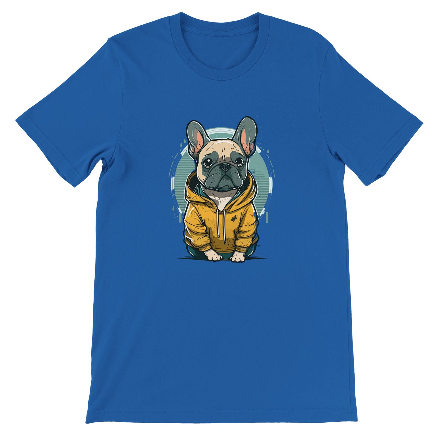 Dog T-shirt - French Bulldog Light and Yellow hoodie Artwork - Premium Unisex T-shirt 