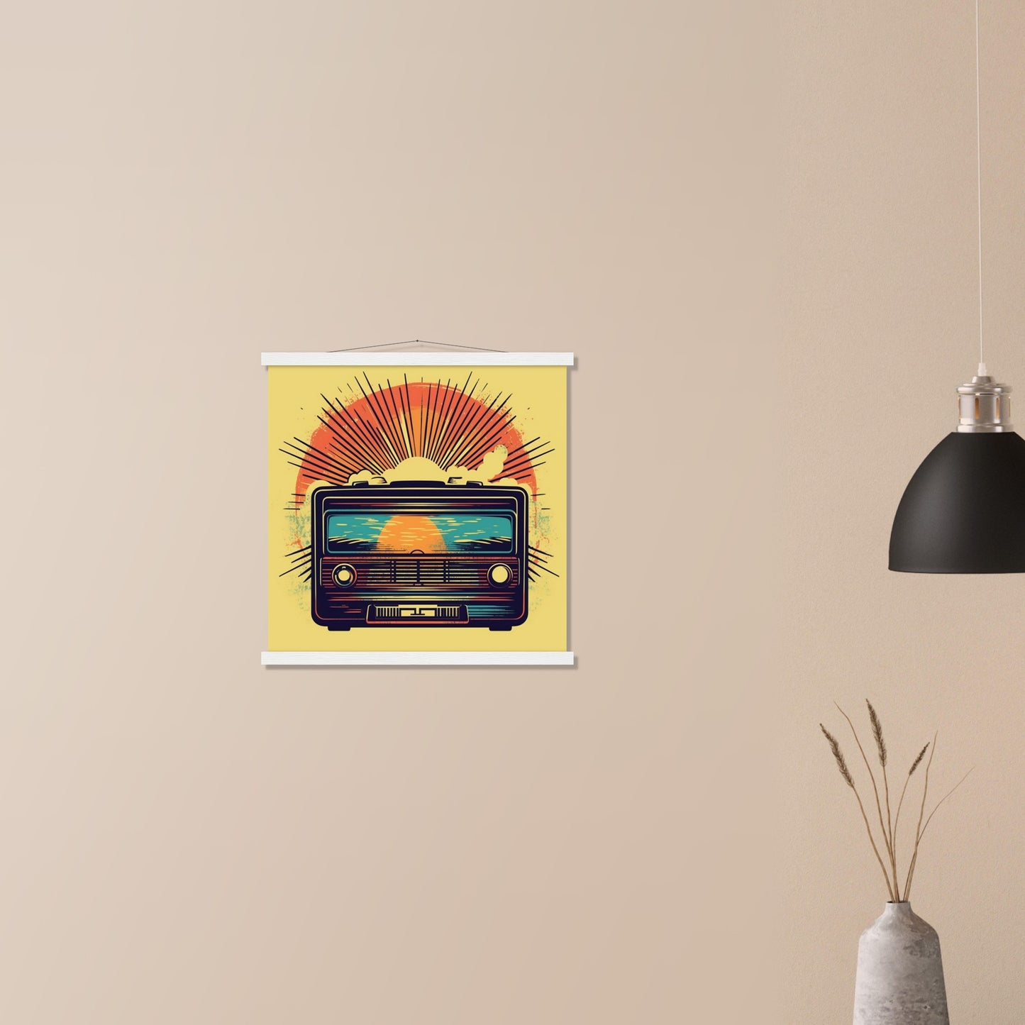 Plakat - Vintage Radio Artwork Number 1 - Premium Mat Papir Med Hanger