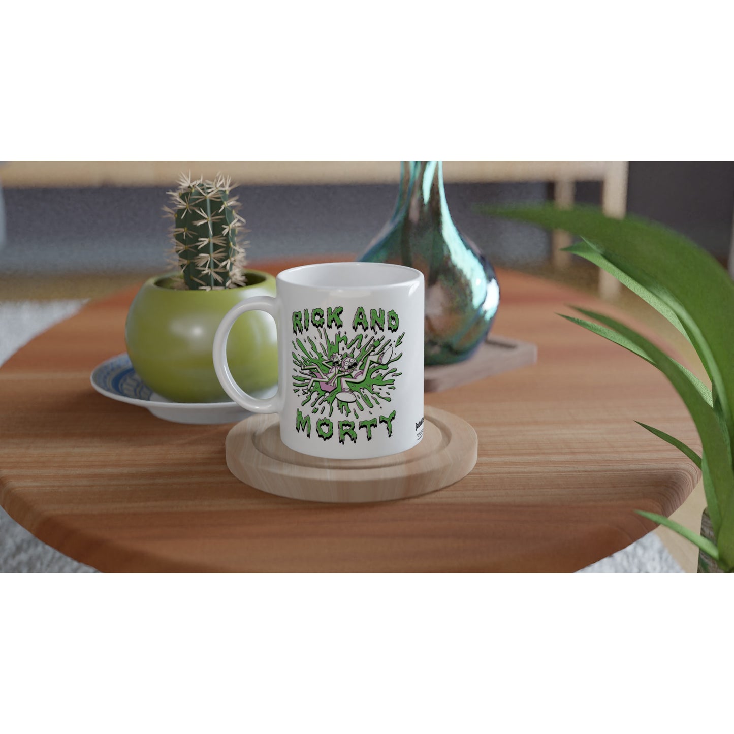 Offizielle Rick and Morty Tasse – grüner Rick and Morty – 330 ml weiße Tasse