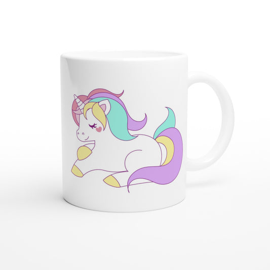 Kunstwerk-Tasse – Einhorn-Kunstwerk Nummer 1 – weiße Keramiktasse, 330 ml