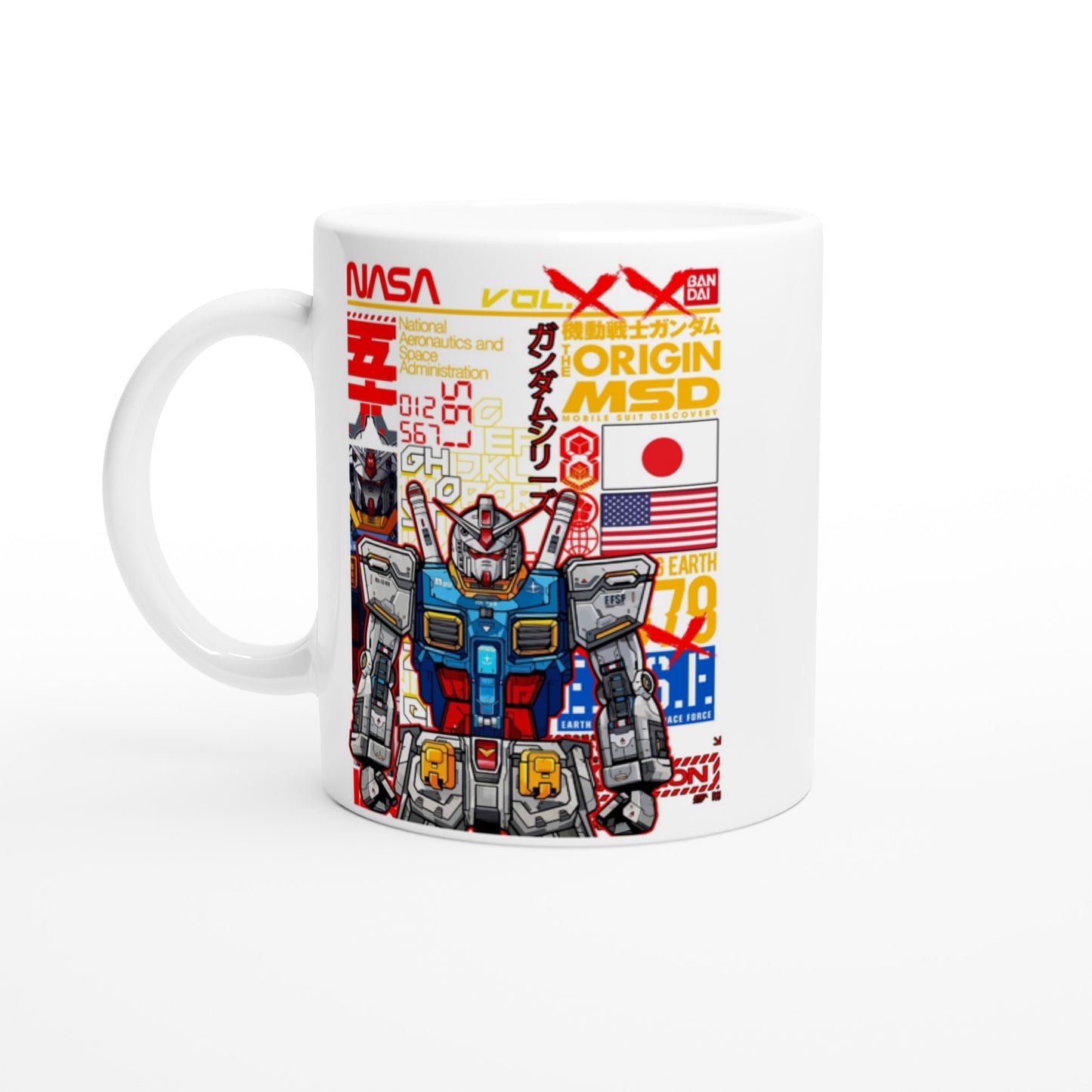 Kaffeetasse – Gundam Artwork Vol 1 – weiße Keramiktasse, 330 ml 