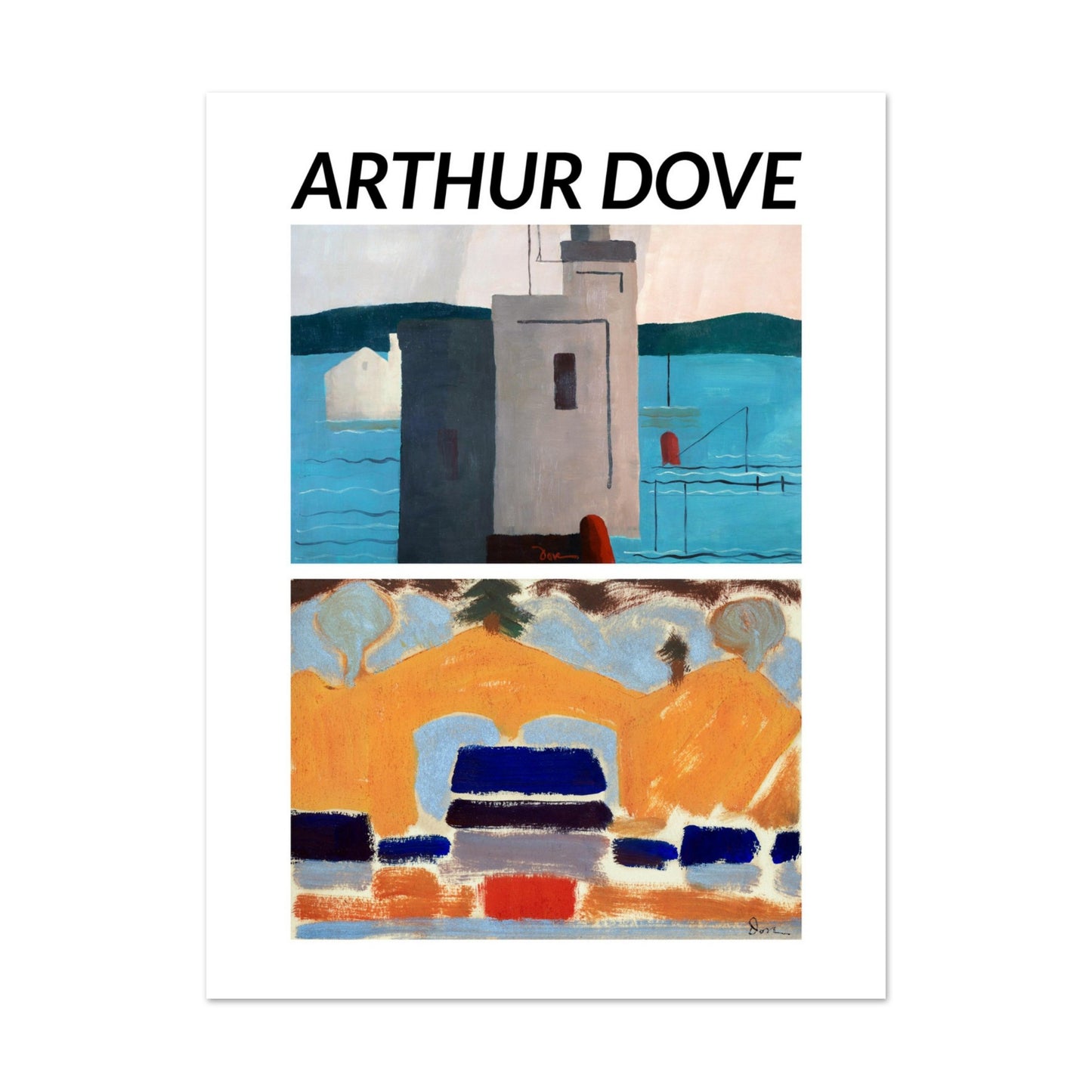 Poster – Häuser und Lloyds Harbour – Arthur Dove – Vintage-Modernismus-Posterdruck