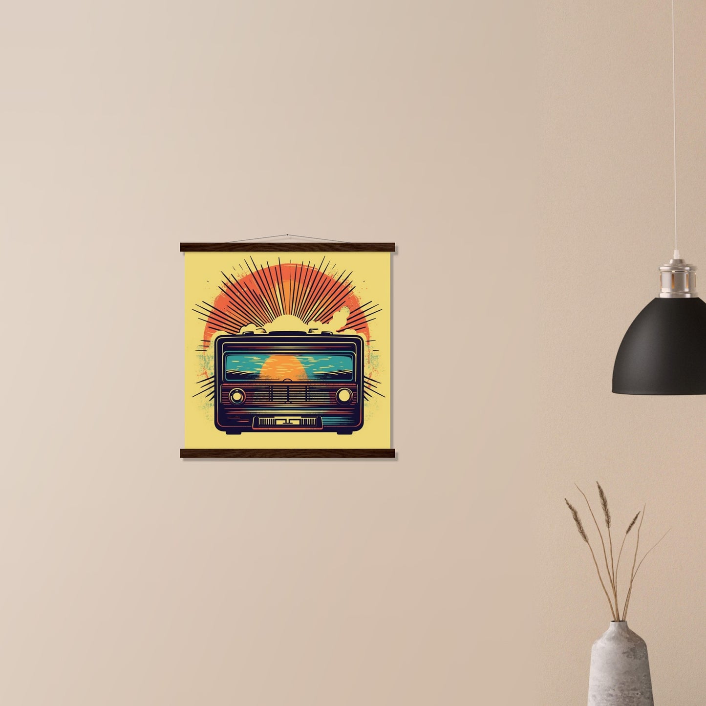 Plakat - Vintage Radio Artwork Number 1 - Premium Mat Papir Med Hanger