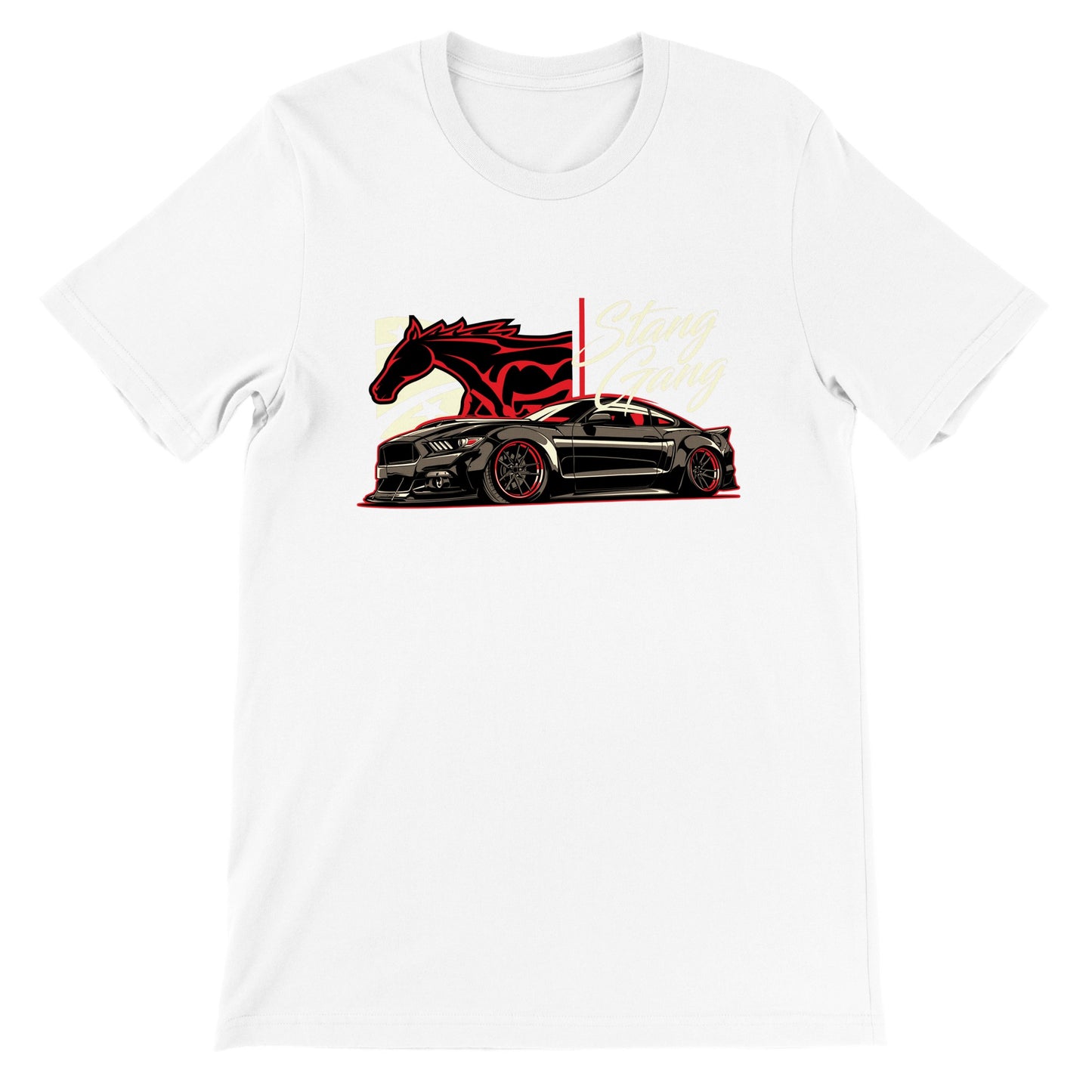 Auto-T-Shirt – Mustang-Kunstwerk – Stang Gang – Premium-Unisex-T-Shirt 