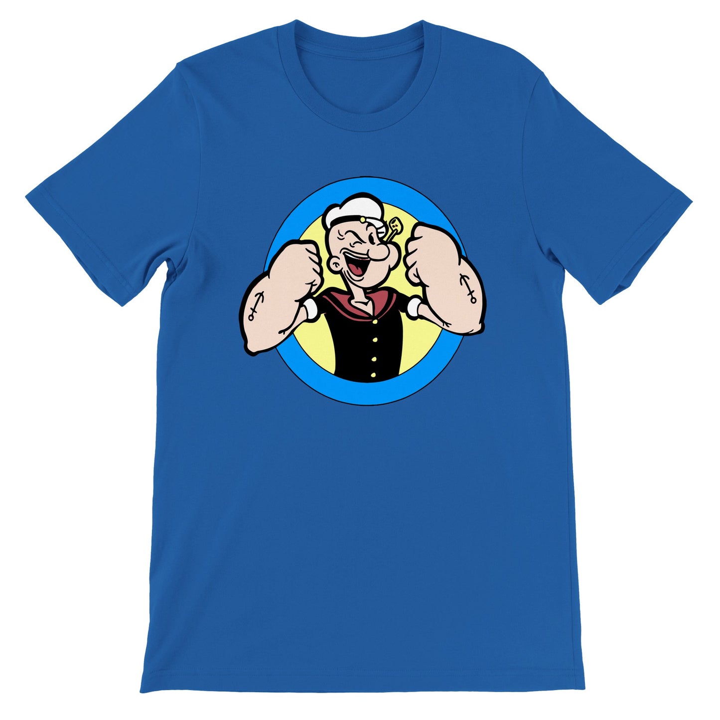 Popeye T-Shirt – Popeye Strong Arms Artwork – Premium Unisex T-Shirt 