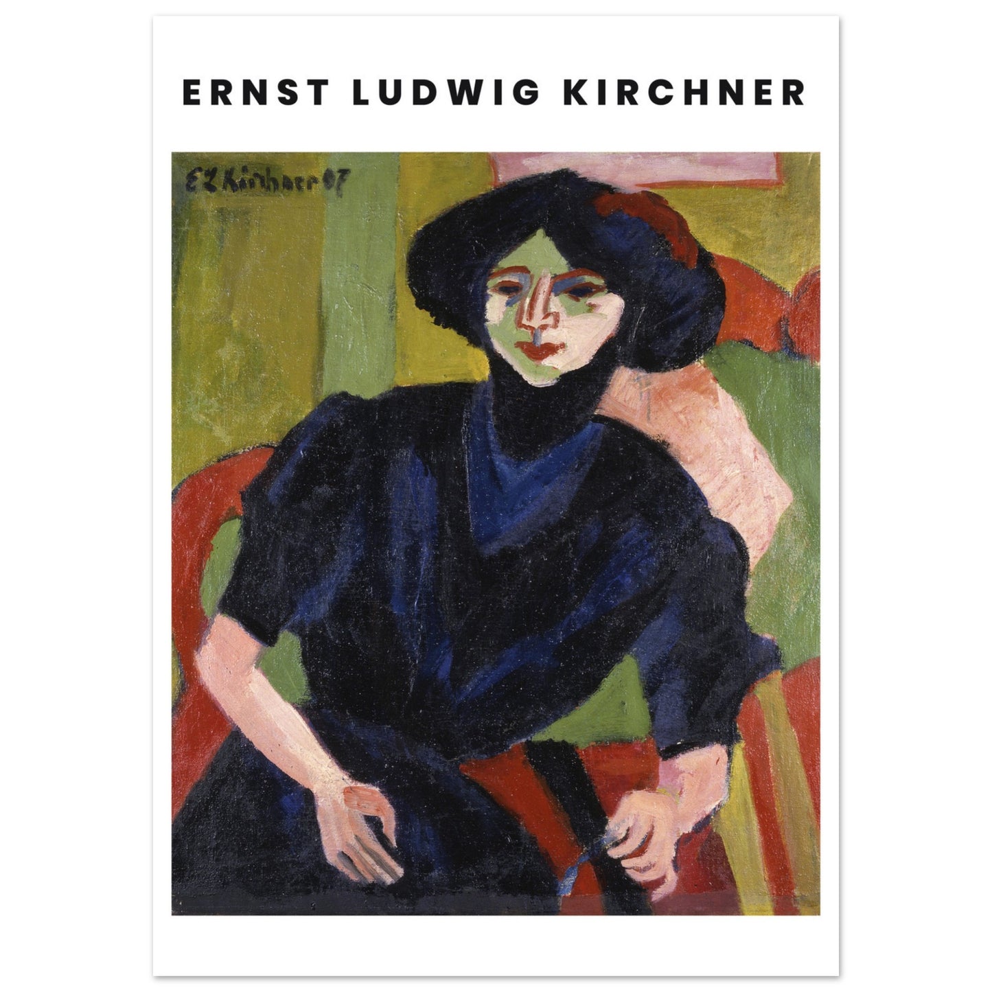 Poster - Ernst Ludwig Kirchner - Vintage Female Portrait 