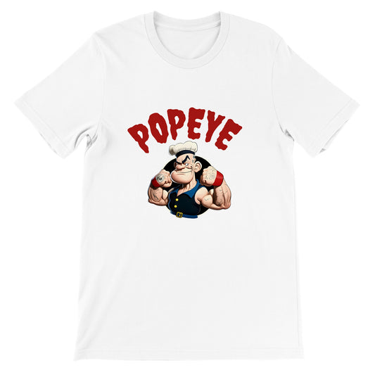 Popeye T-Shirt - Popeye Muscle Artwork - Premium Unisex T-Shirt 