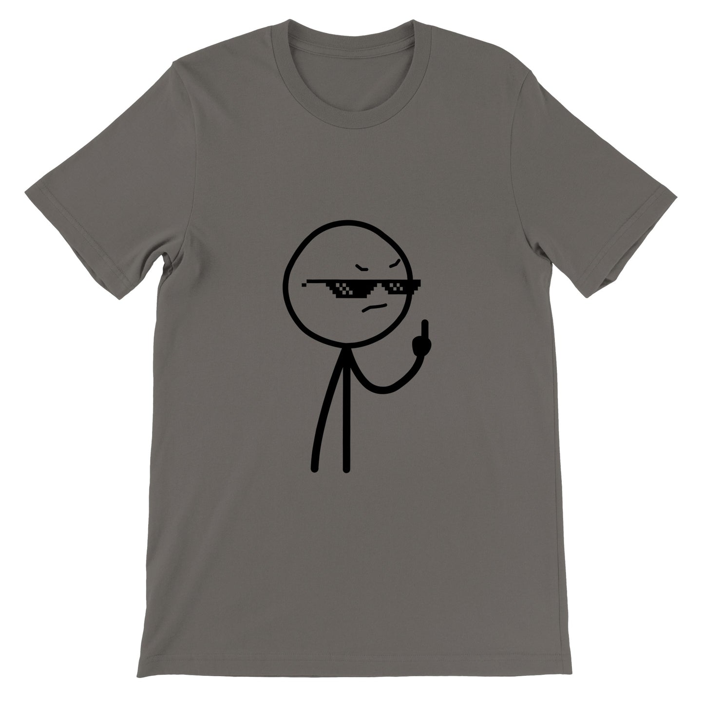 Funny T-Shirts - Middlefinger Thug Artwork Drawing - Premium Unisex T-Shirt 