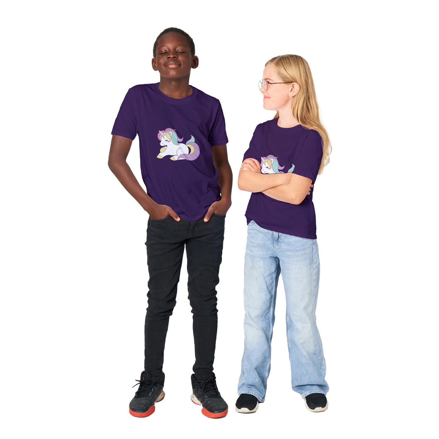 Kinder-Kunst-T-Shirt – Einhorn-Kunstwerk Nummer 1 – klassisches Kinder-T-Shirt 